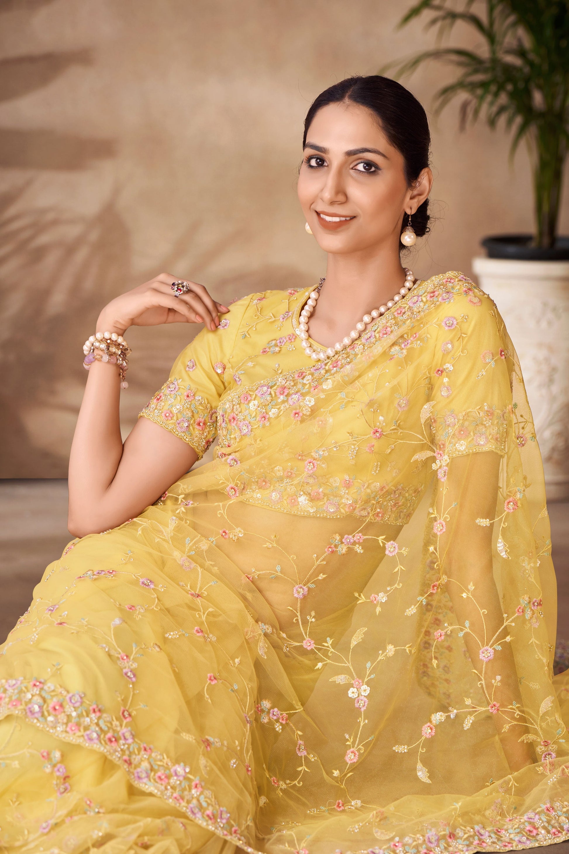 yellow-embroidered-net-saree-zb131836_2_SareeButa.com