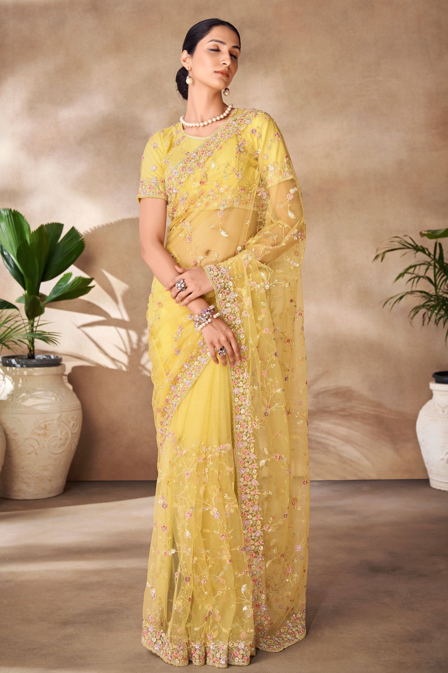 yellow-embroidered-net-saree-zb131836_3_SareeButa.com