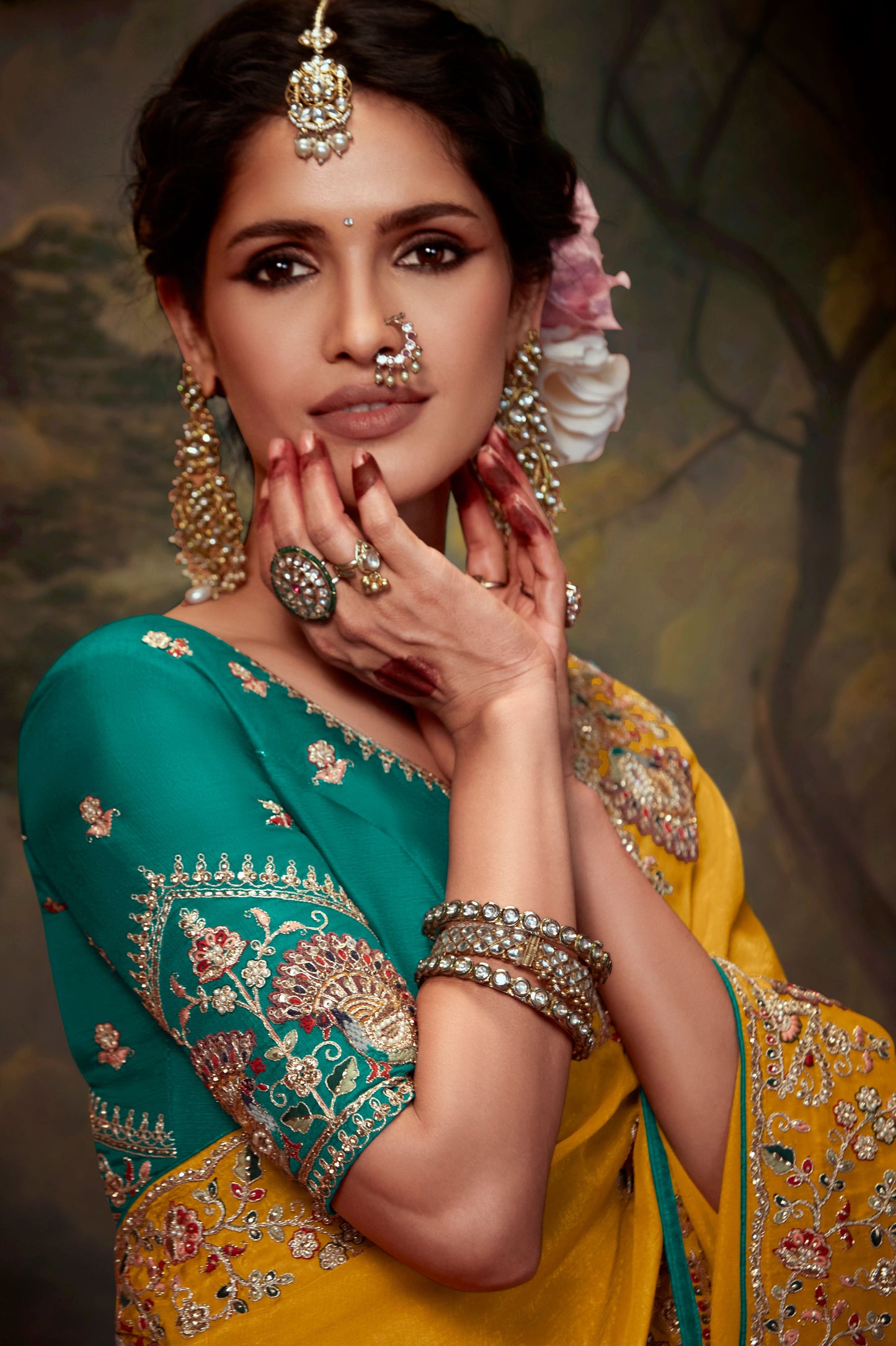 yellow-embroidered-organza-saree-zb132746_2_SareeButa.com