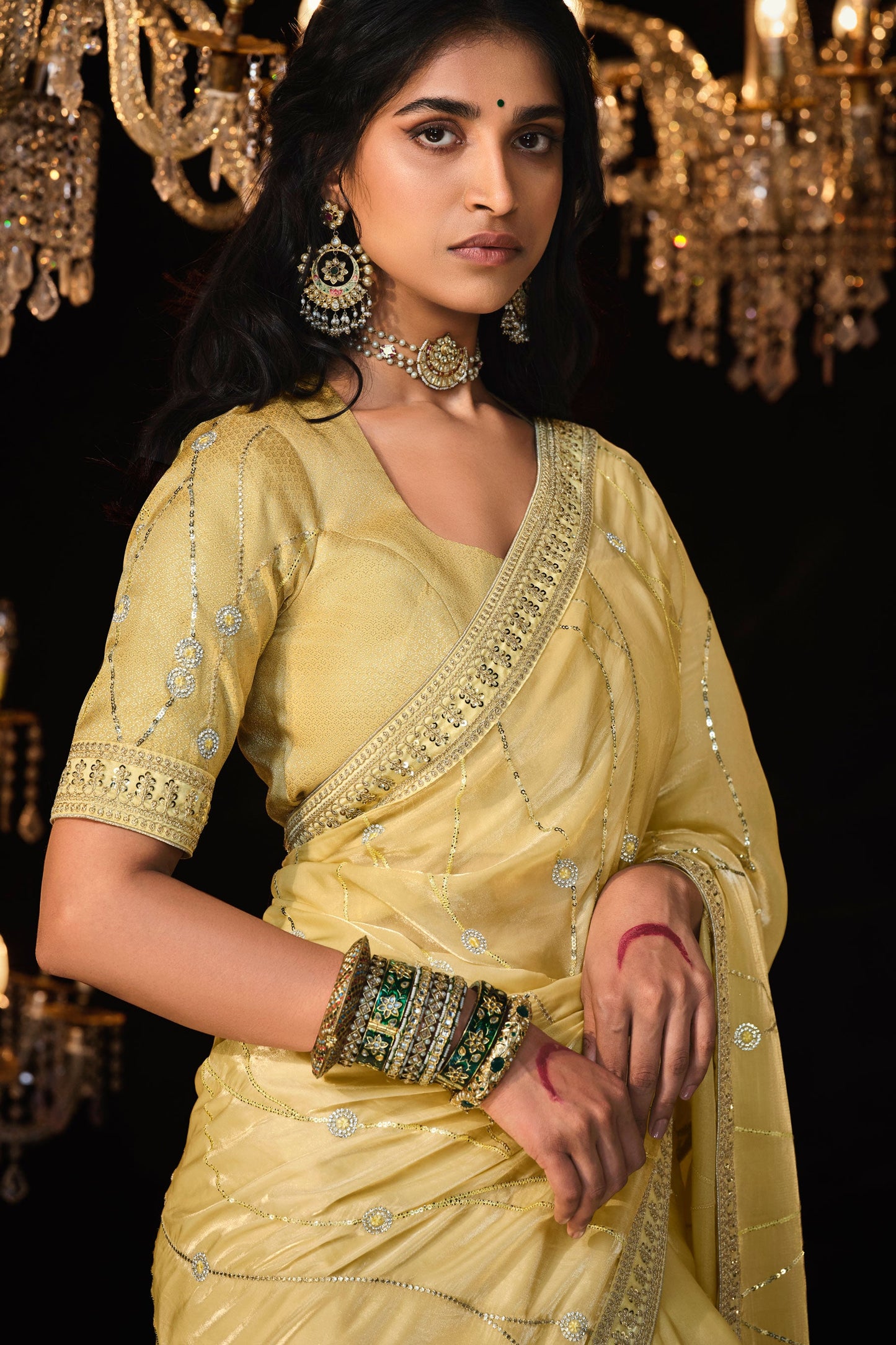 yellow-embroidered-organza-silk-saree-zb130862_3_SareeButa.com