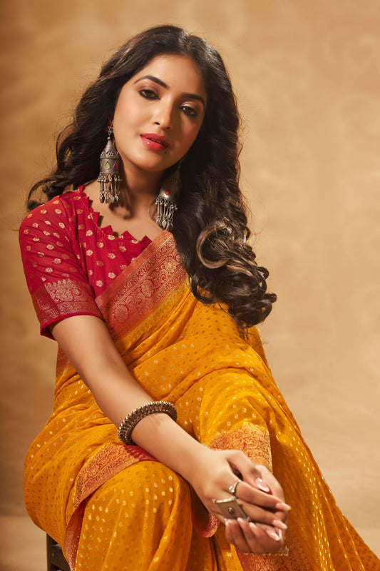yellow-georgette-banarasi-saree-zb130296_1_SareeButa.com