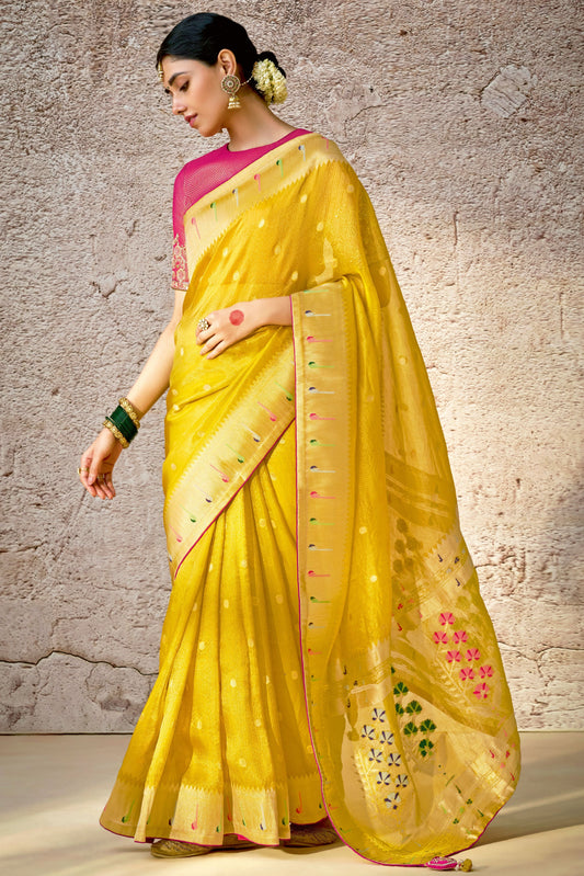 yellow-kora-silk-banarasi-saree-zb132910_1_SareeButa.com