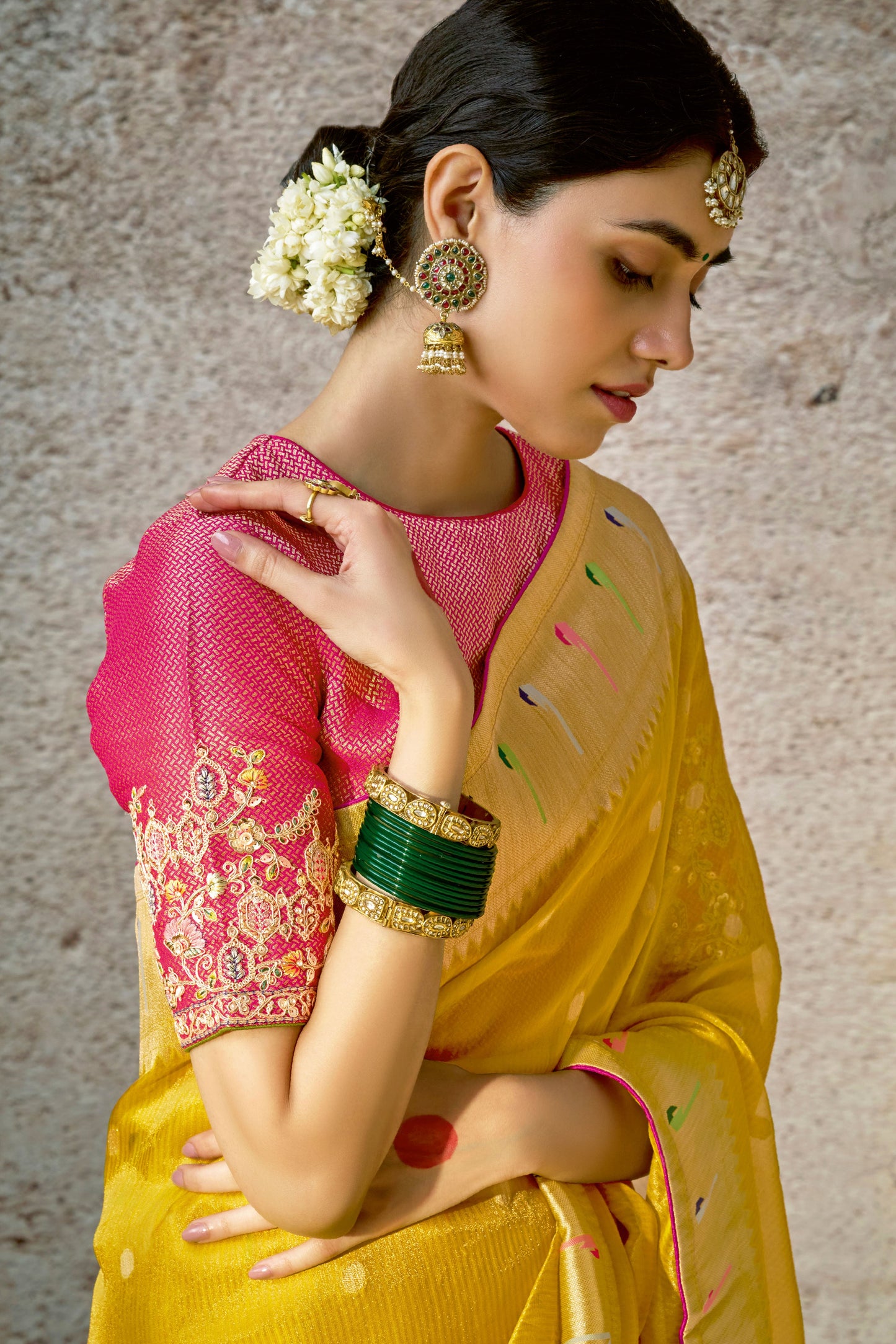 yellow-kora-silk-banarasi-saree-zb132910_2_SareeButa.com