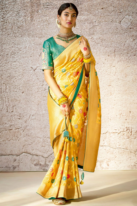 yellow-kora-silk-banarasi-saree-zb132914_1_SareeButa.com