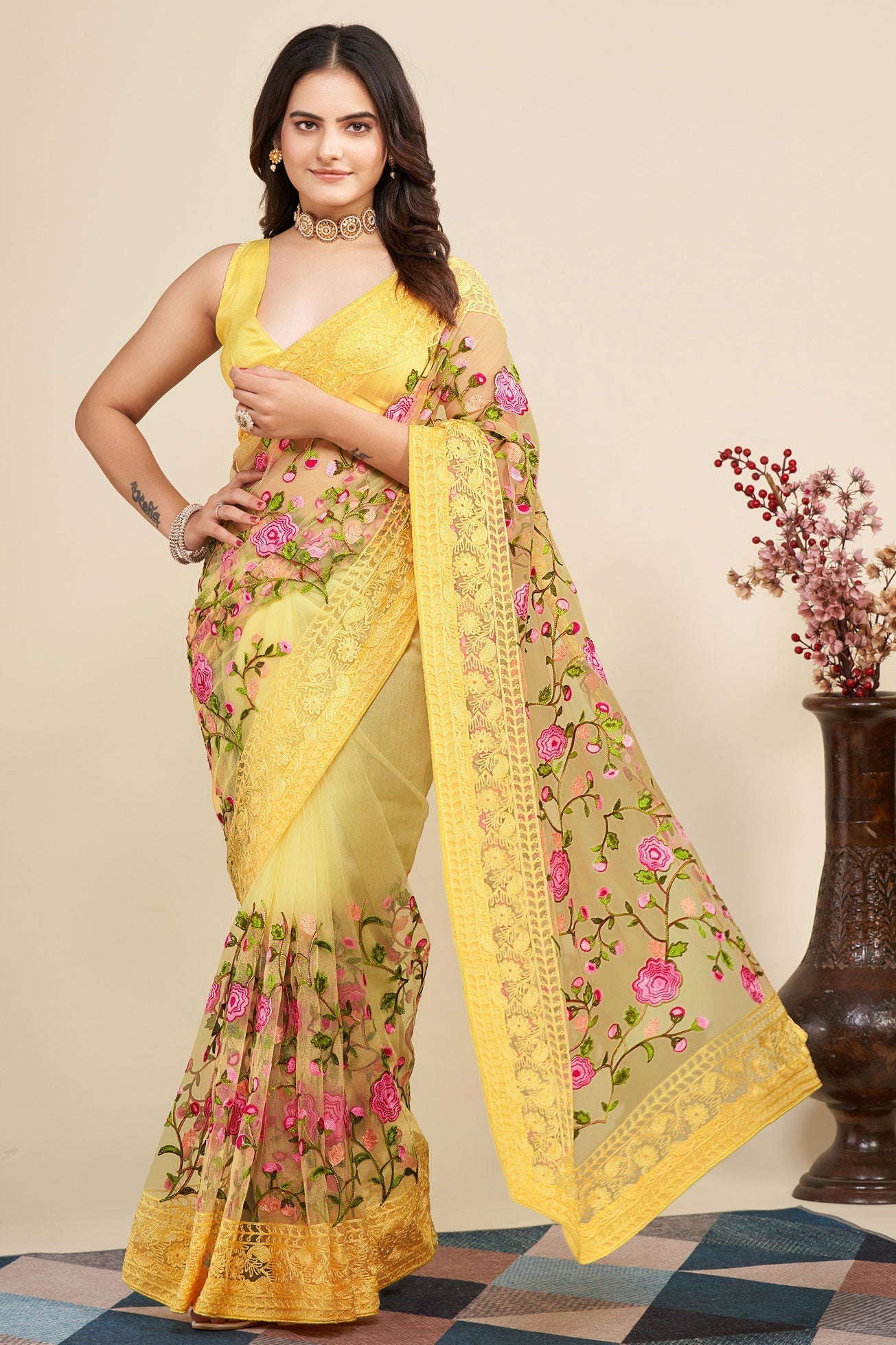 yellow-net-saree-zb130419_1_SareeButa.com