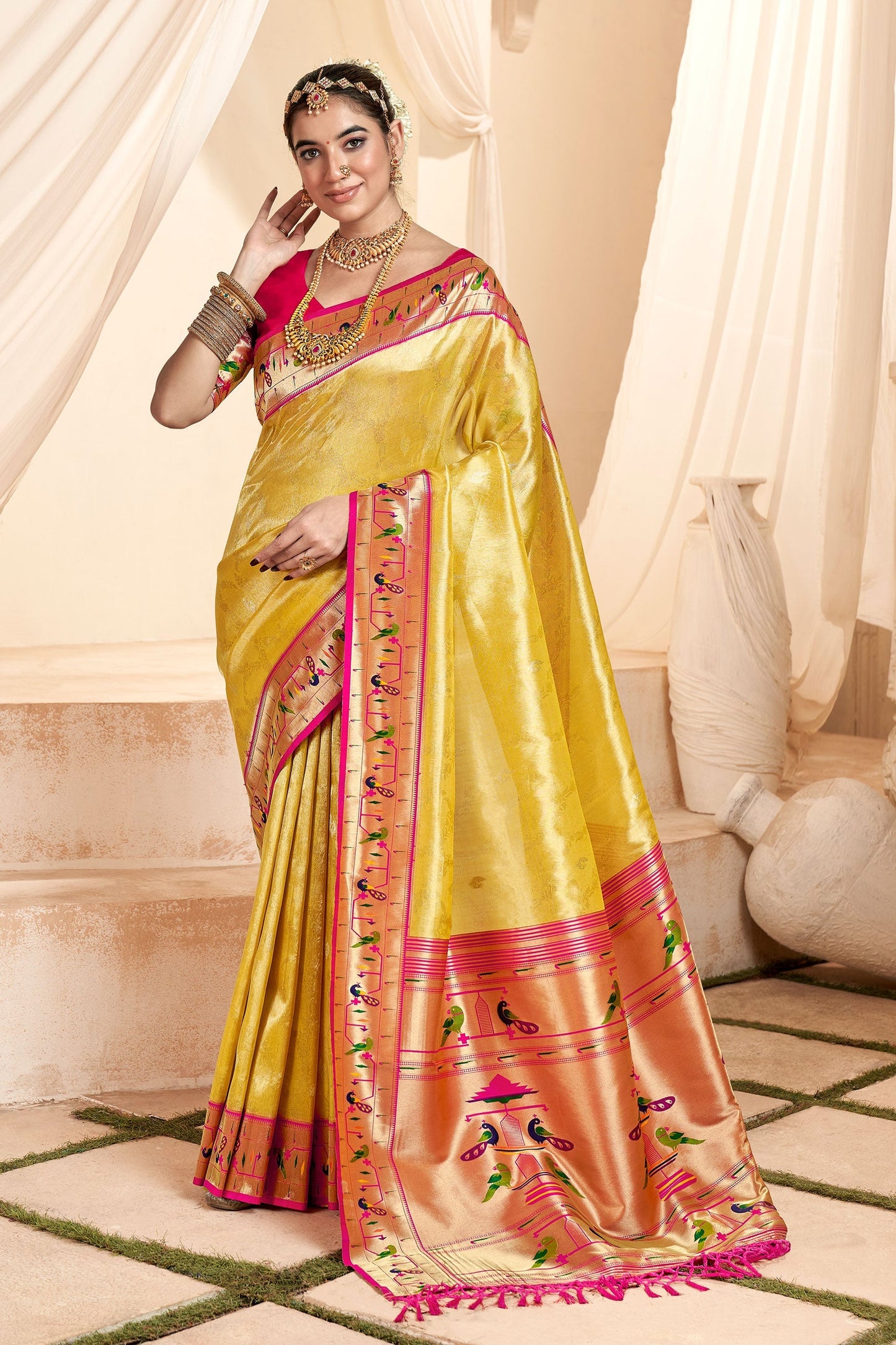 yellow-paithani-tissue-silk-saree-zb130697_1_SareeButa.com