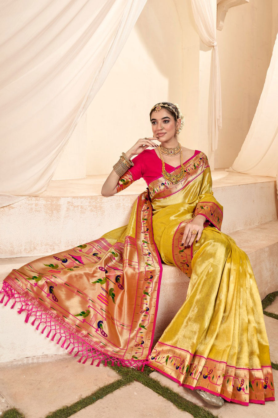 yellow-paithani-tissue-silk-saree-zb130697_3_SareeButa.com