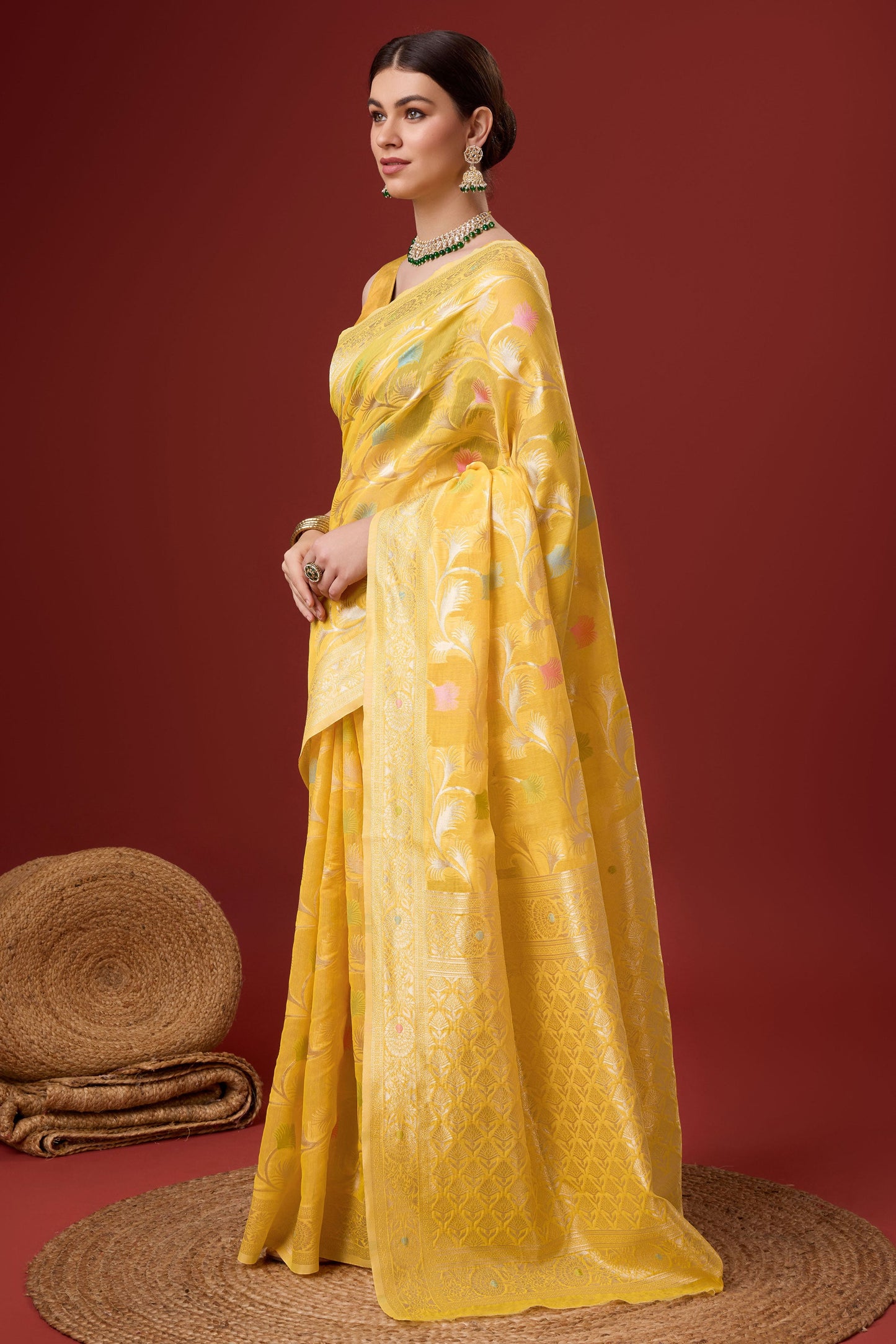 yellow-printed-cotton-silk-saree-zb131915_4_SareeButa.com