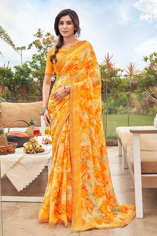 yellow-printed-georgette-saree-zb130942_1_SareeButa.com