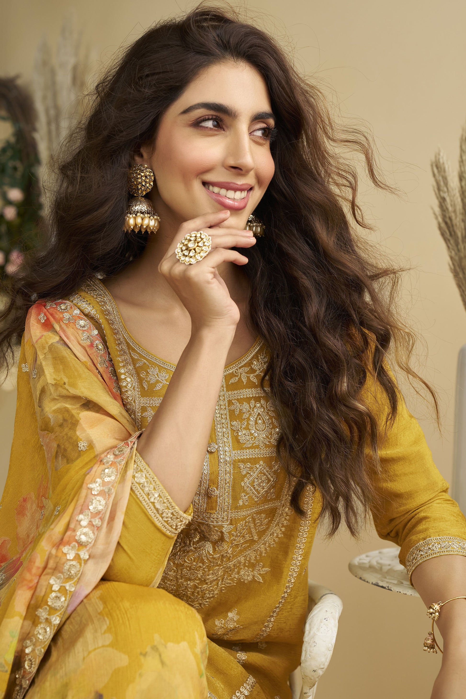 Yellow Readymade Chinon Silk Sharara Suit-SS816_5_SareeButa.com