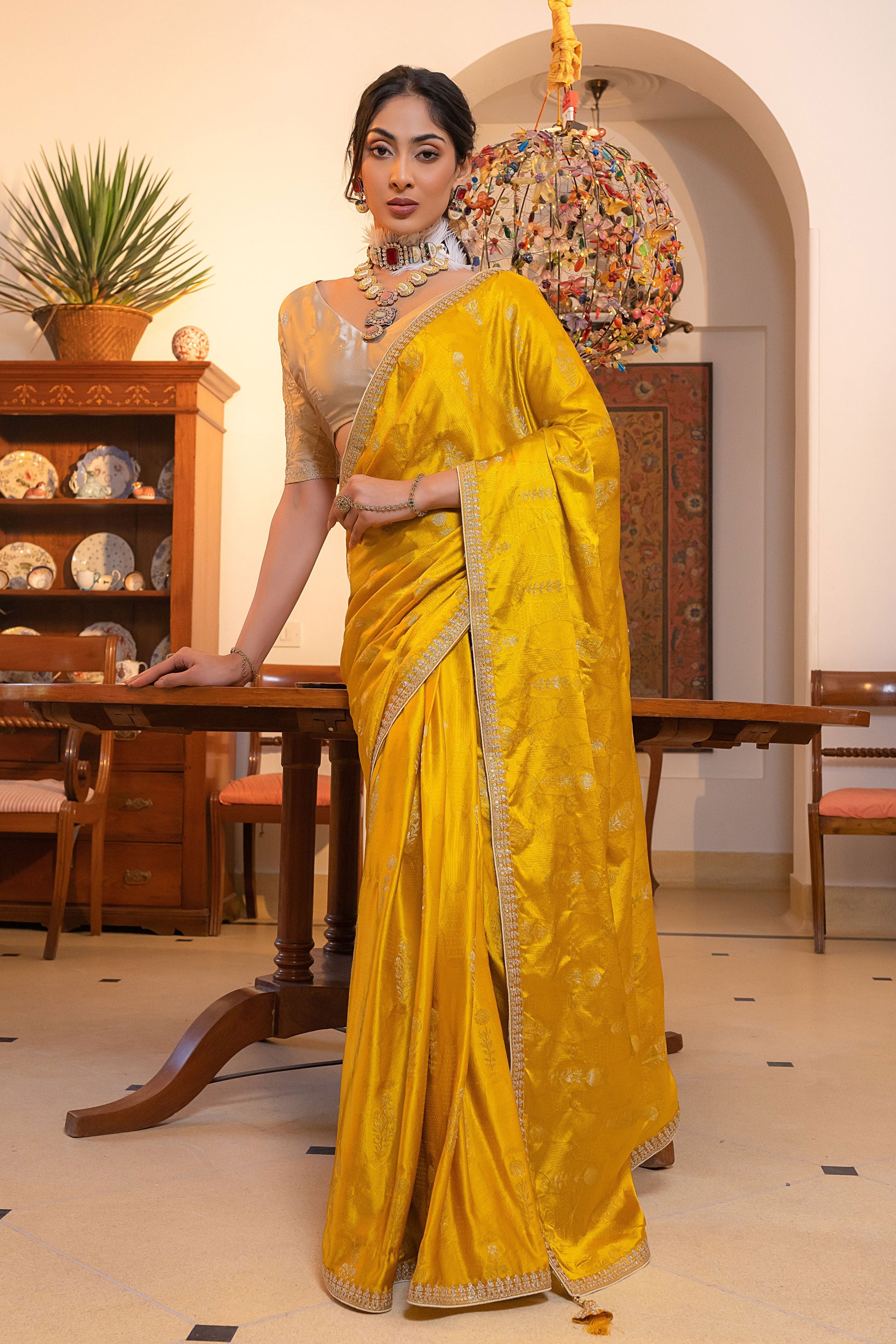 yellow-satin-silk-saree-zb132255_1_SareeButa.com