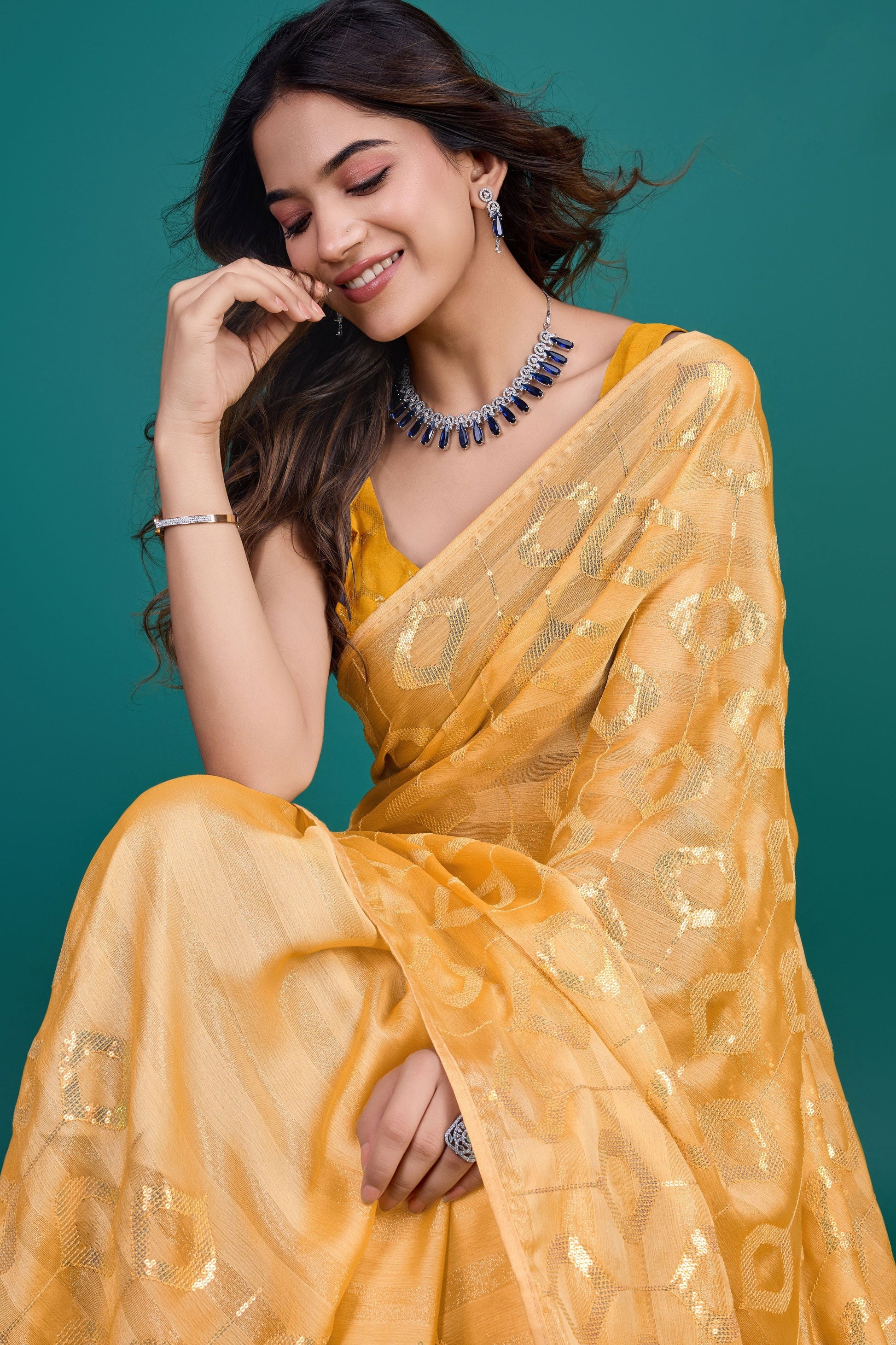 yellow-sequin-georgette-saree-zb132811_2_SareeButa.com