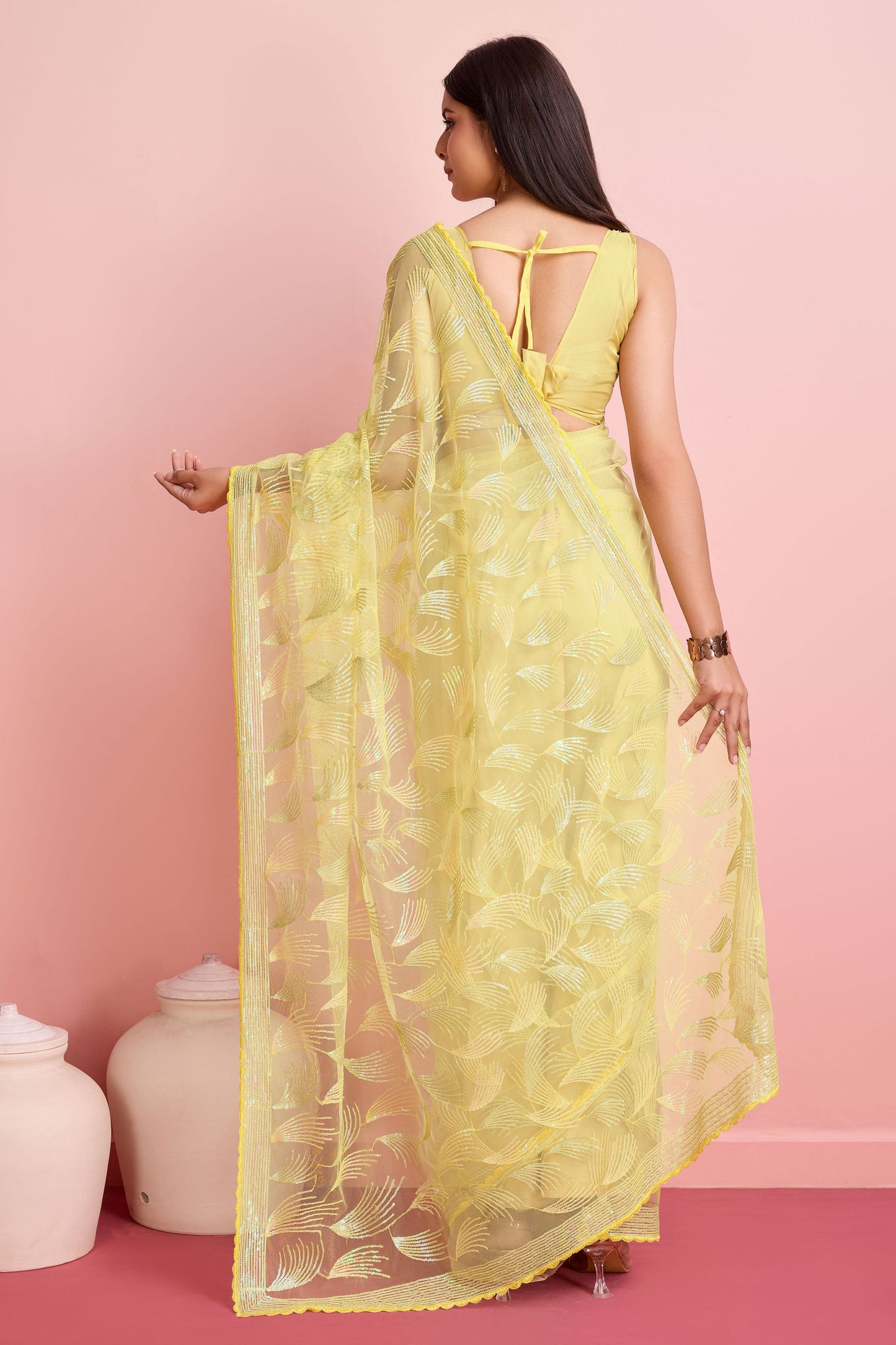 yellow-sequined-net-saree-zb131831_3_SareeButa.com