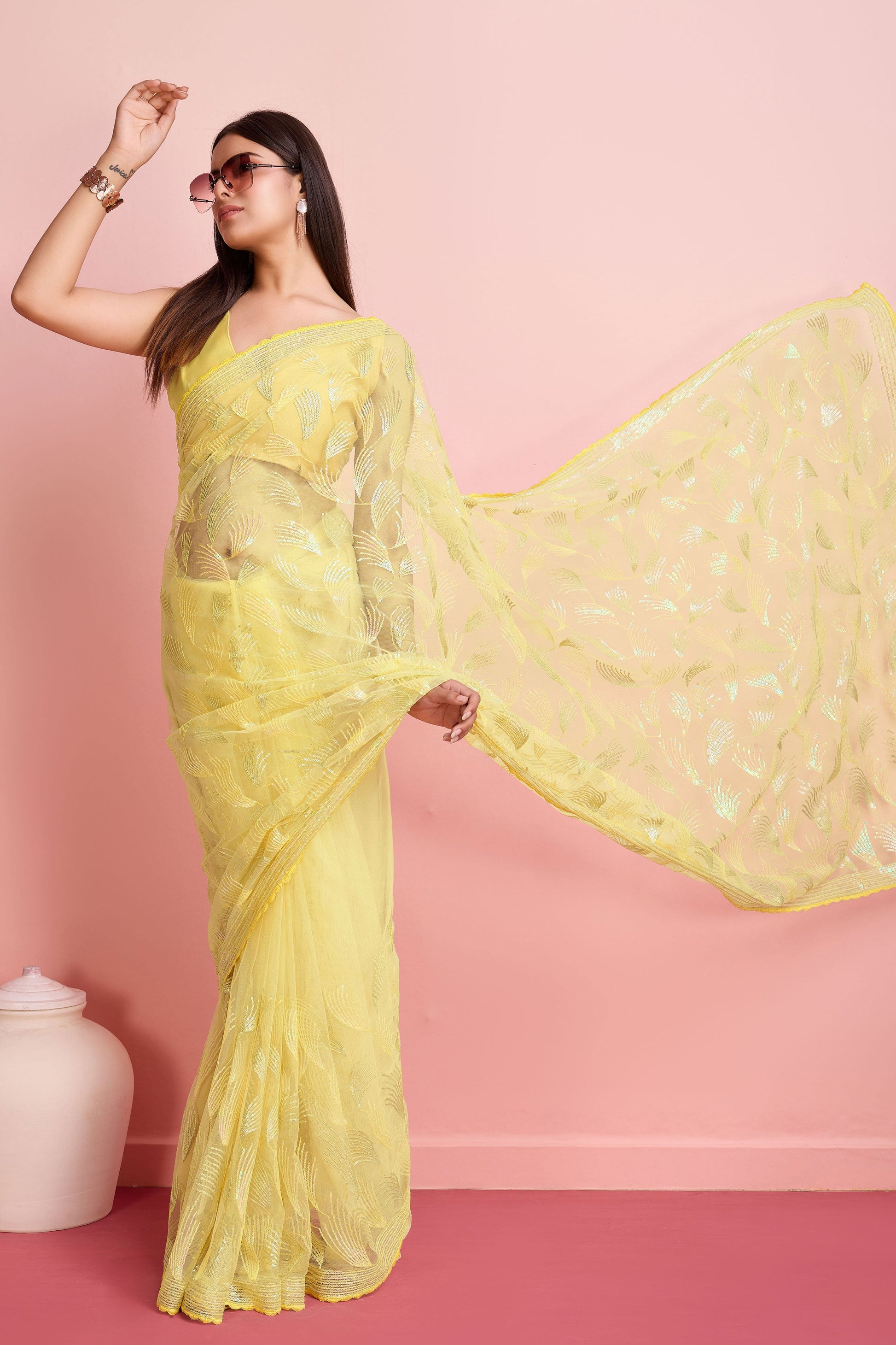 yellow-sequined-net-saree-zb131831_4_SareeButa.com