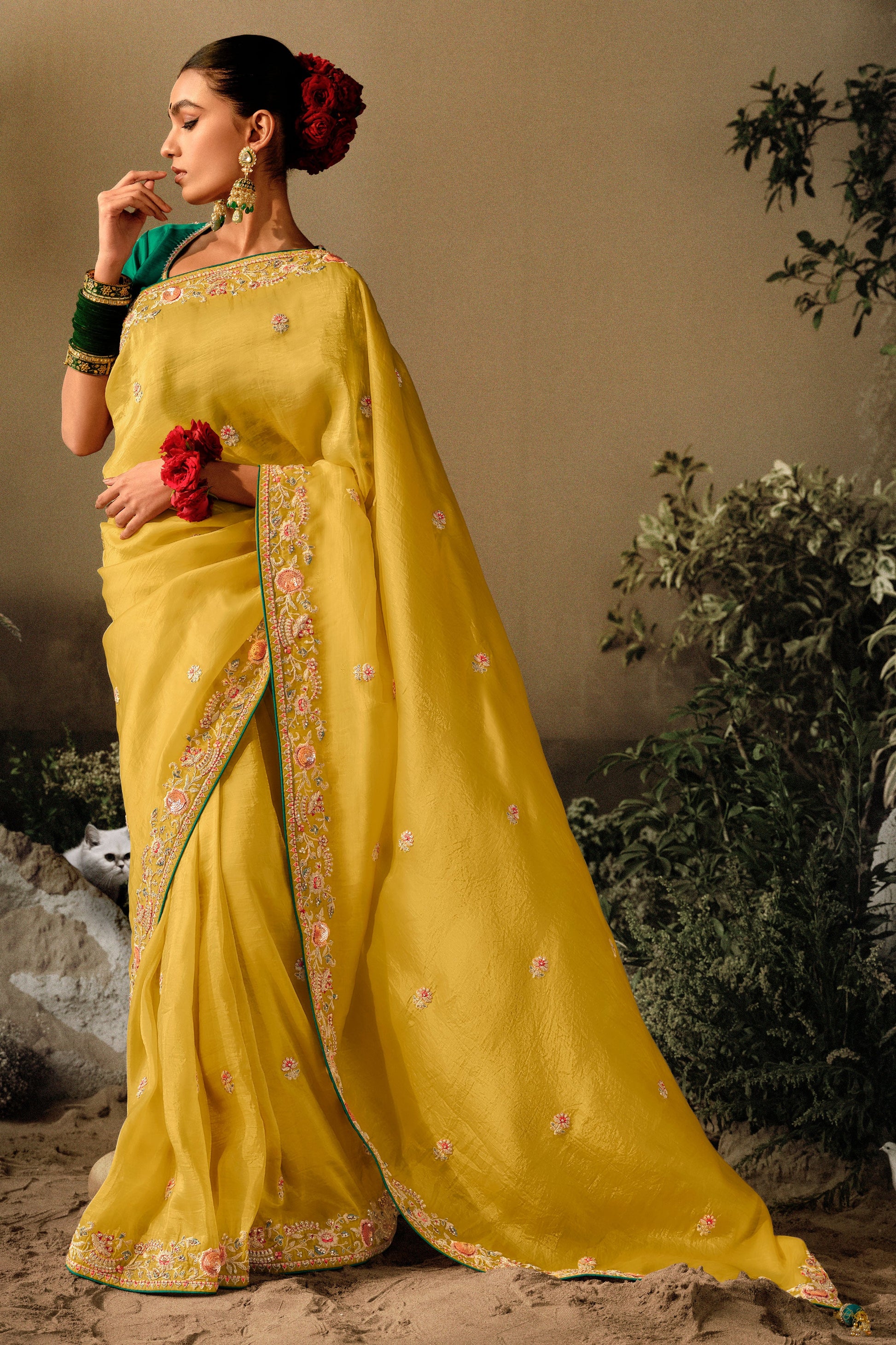 Yellow Silk Heavy Work Saree-ZB132226_1