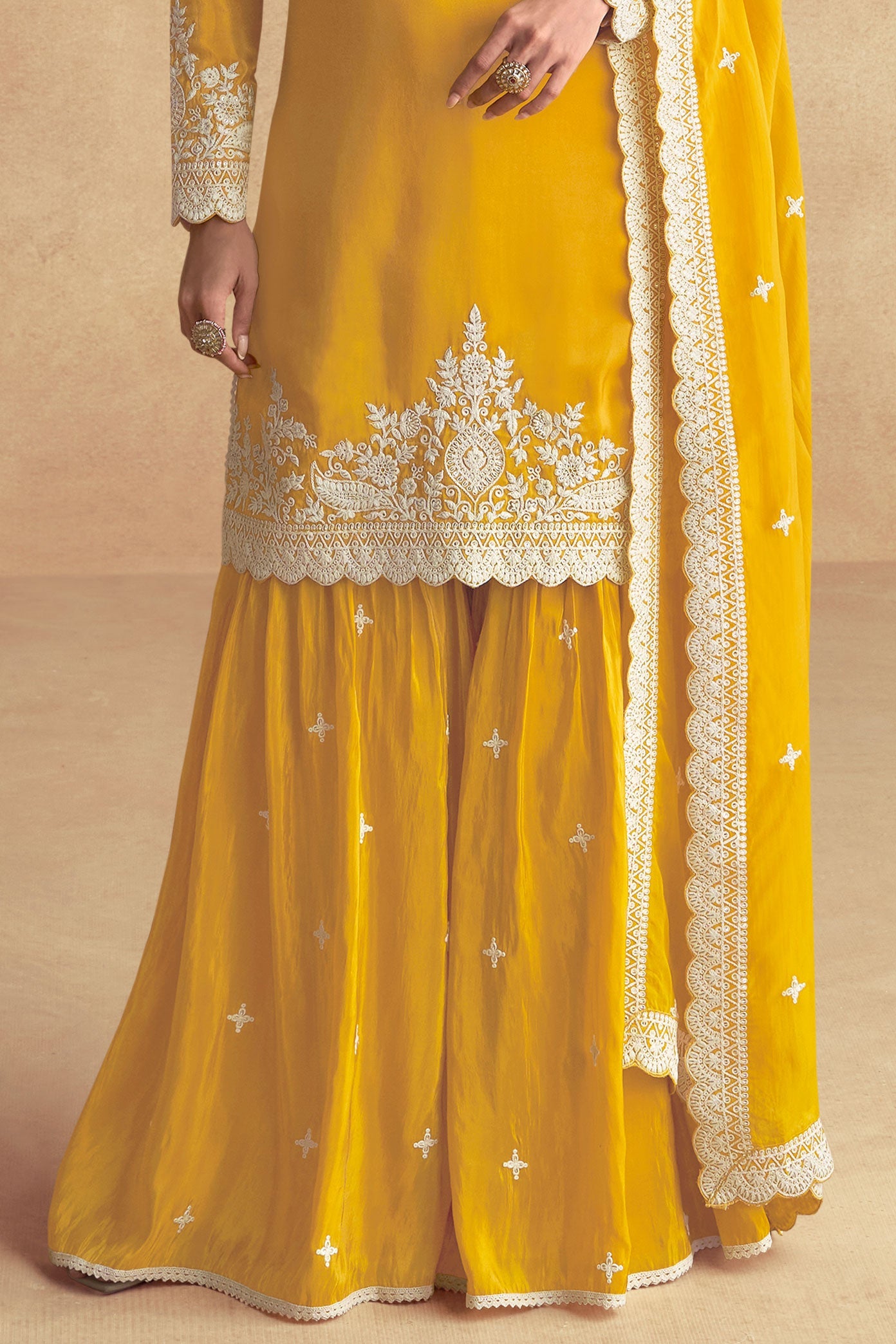 Yellow Silk Readymade Sharara Suit-SS076_4_SareeButa.com