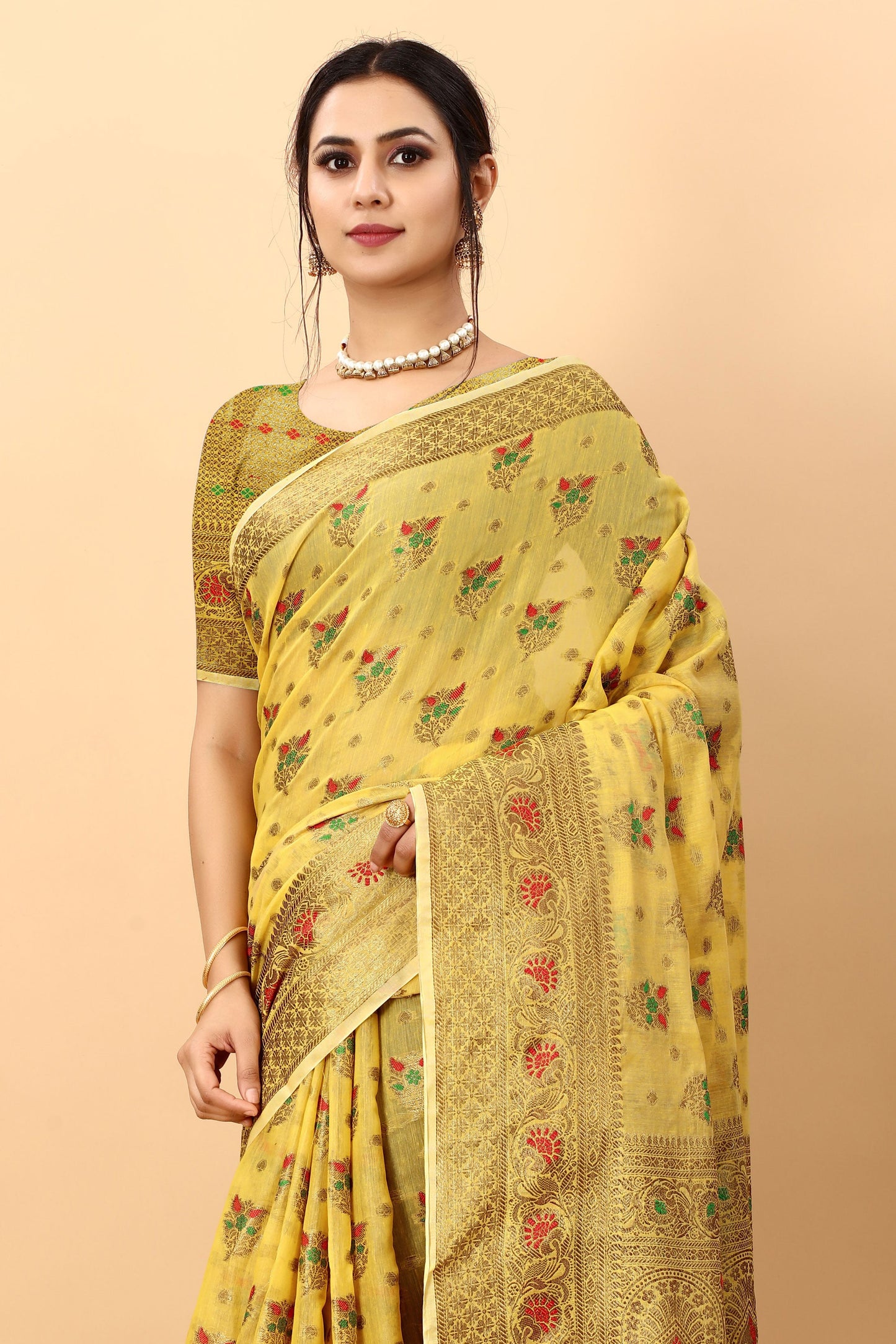 yellow-woven-cotton-silk-saree-zb131371_3_SareeButa.com