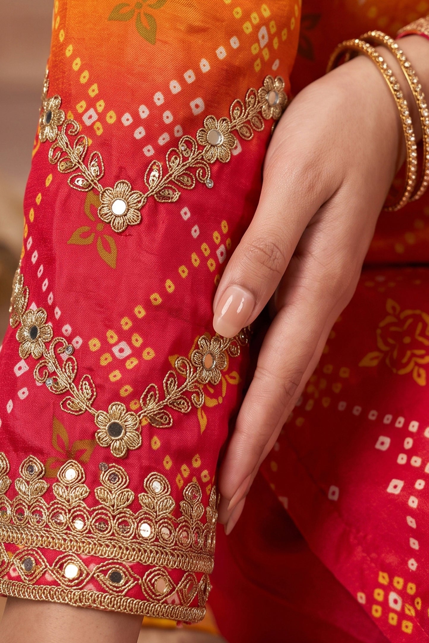 Yellow And Red Readymade Embroidered Chinon Suit-SAR12809_5_SareeButa.com