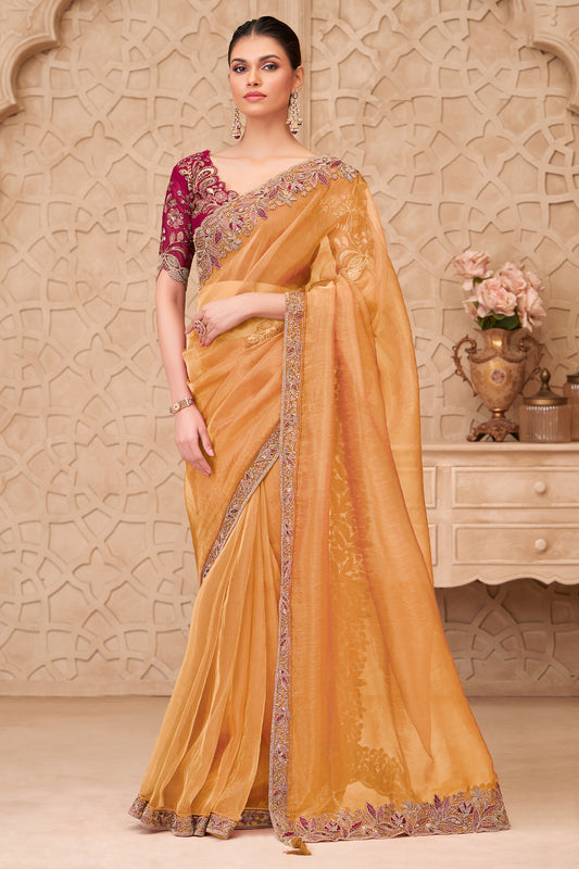 Yellow Embroidered Georgette Silk Saree-SAR12479_1_SareeButa.com