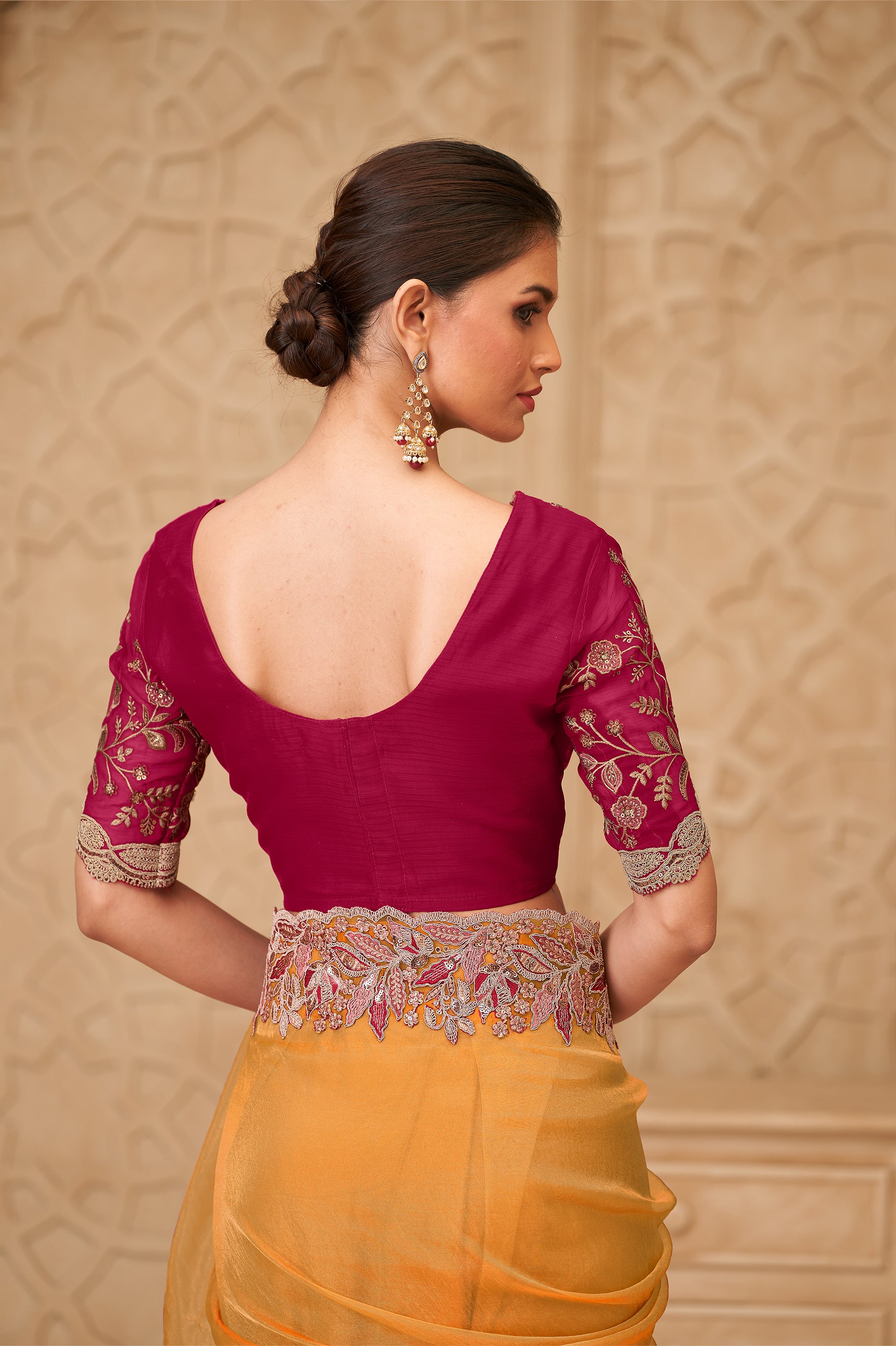 Yellow Embroidered Georgette Silk Saree-SAR12479_4_SareeButa.com