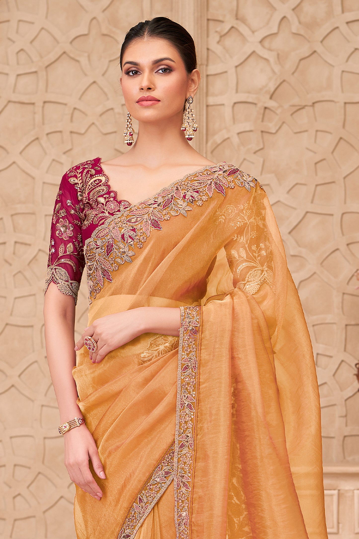 Yellow Embroidered Georgette Silk Saree-SAR12479_5_SareeButa.com