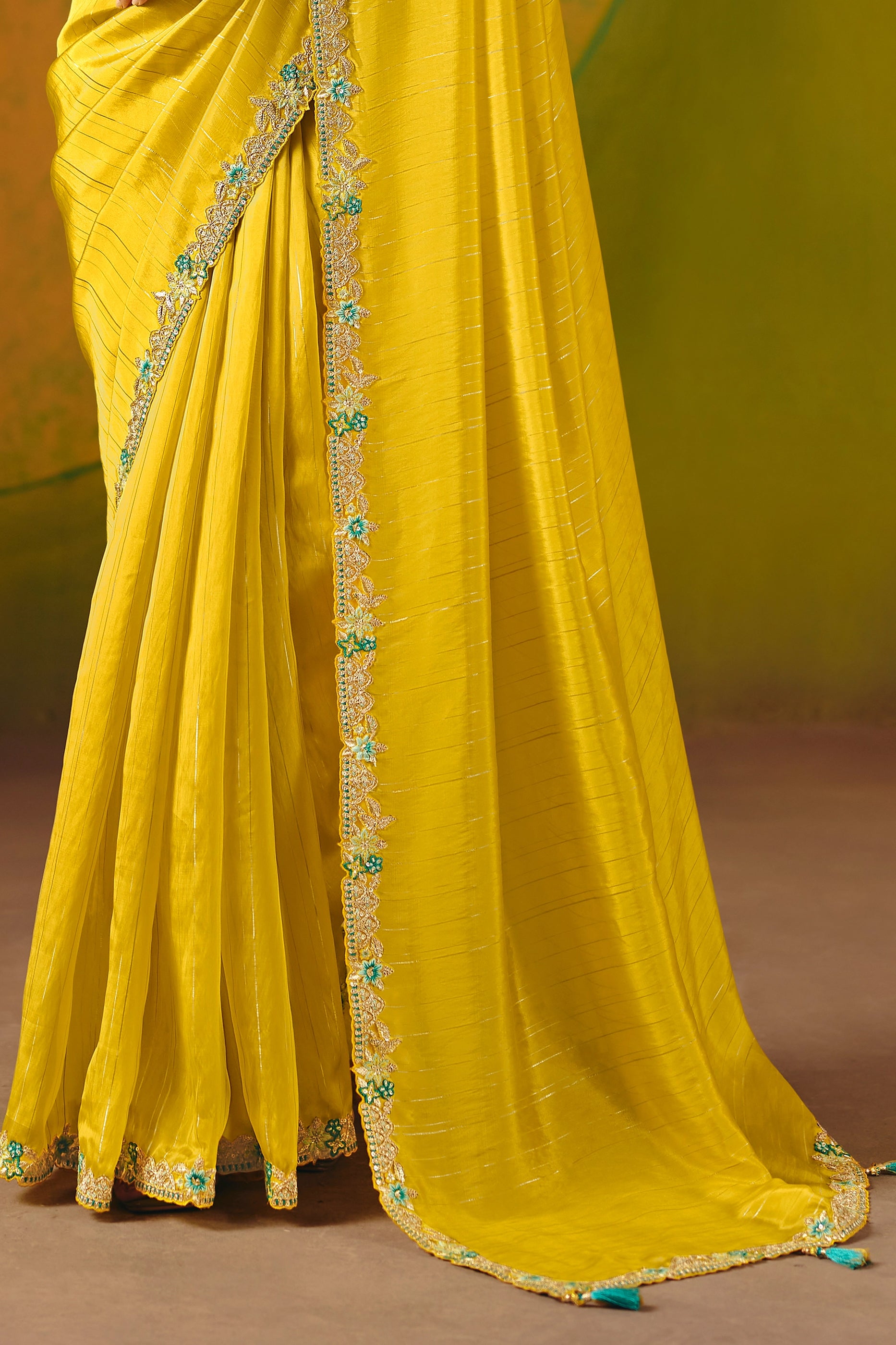 Yellow Embroidered Jacquard Silk Saree-SAR12093_5_SareeButa.com