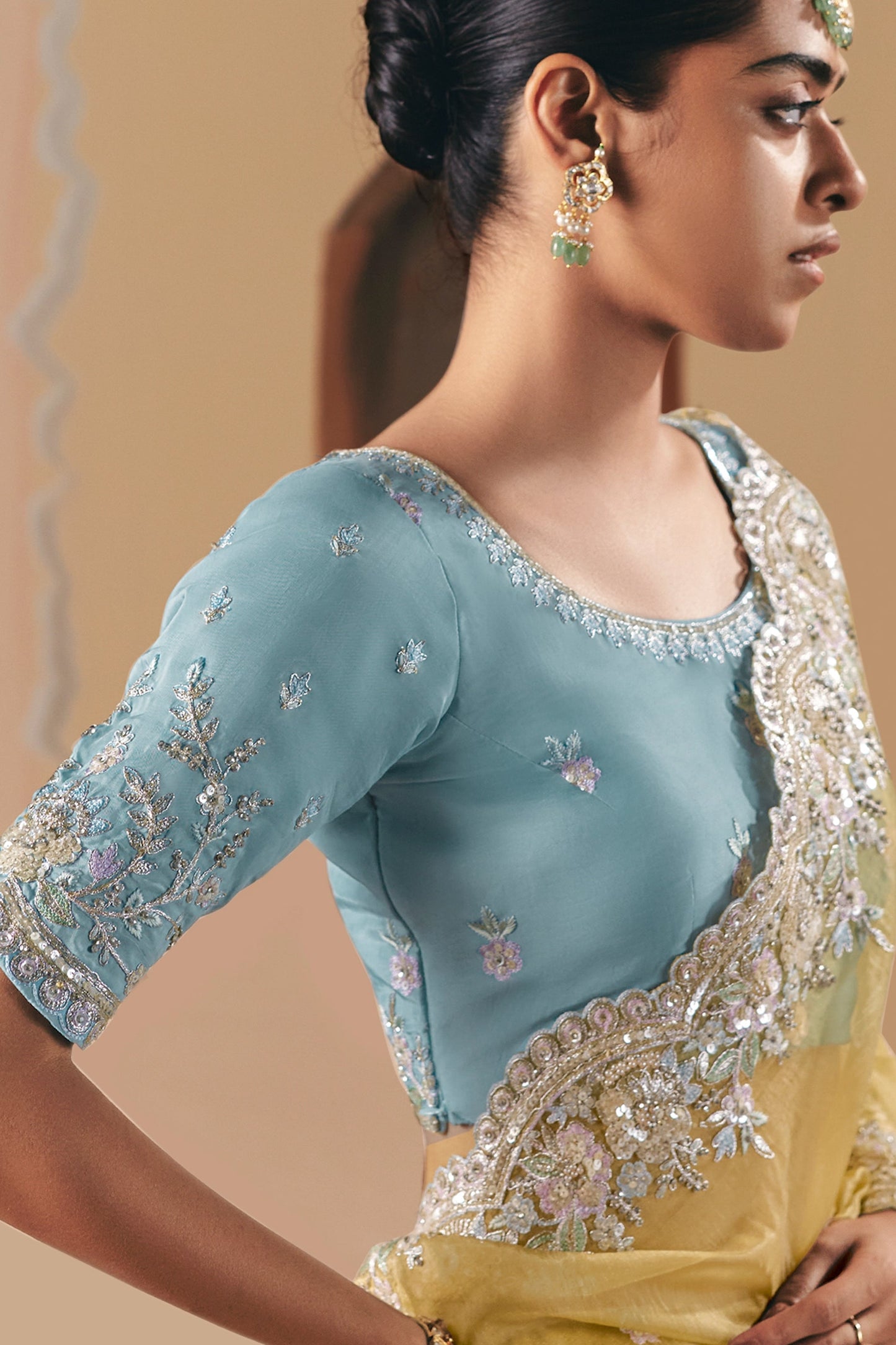 Yellow Embroidered Organza Saree-SAR10550_3_SareeButa.com