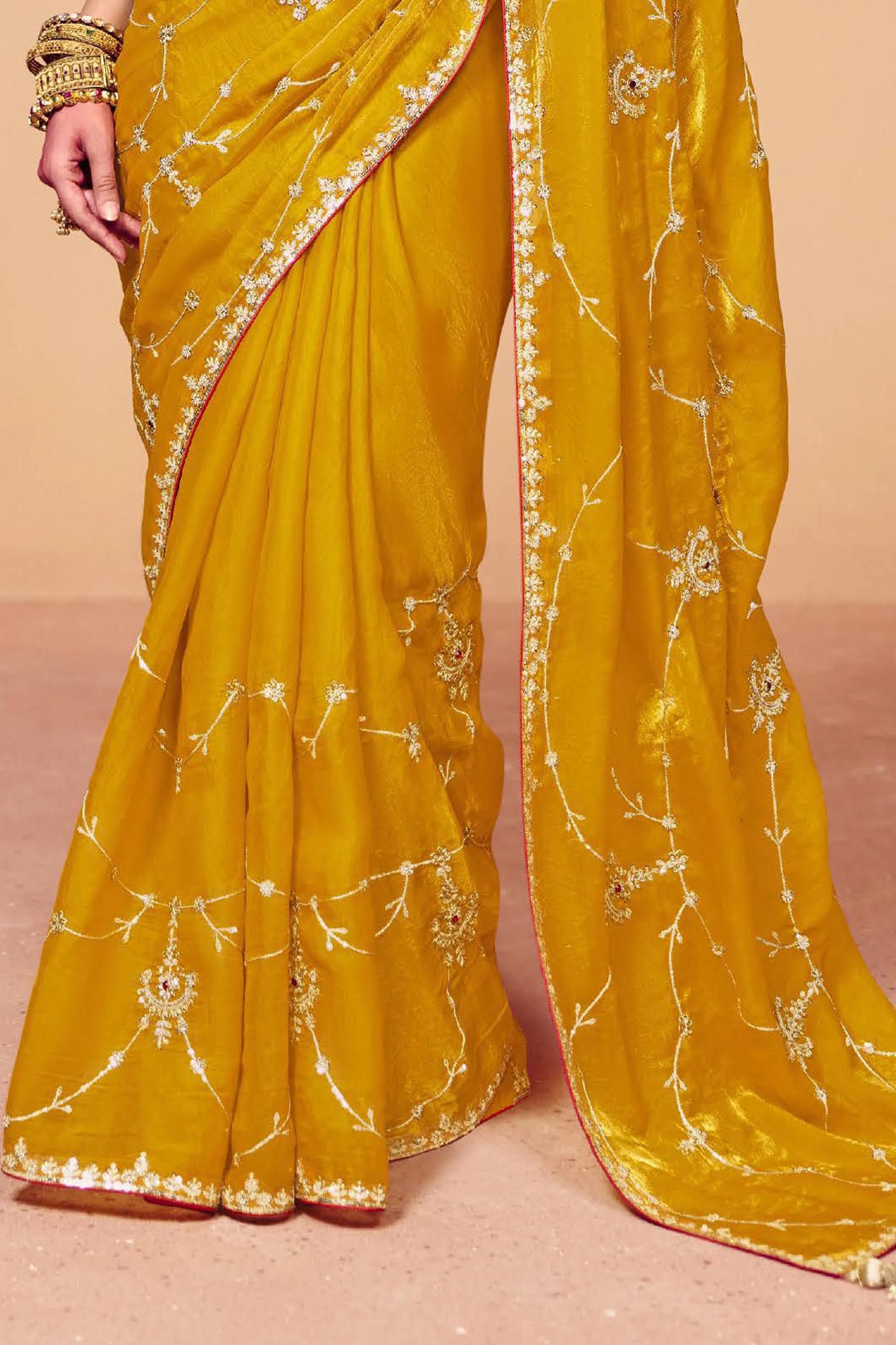 Yellow Embroidered Satin Organza Saree-SAR12264_5_SareeButa.com