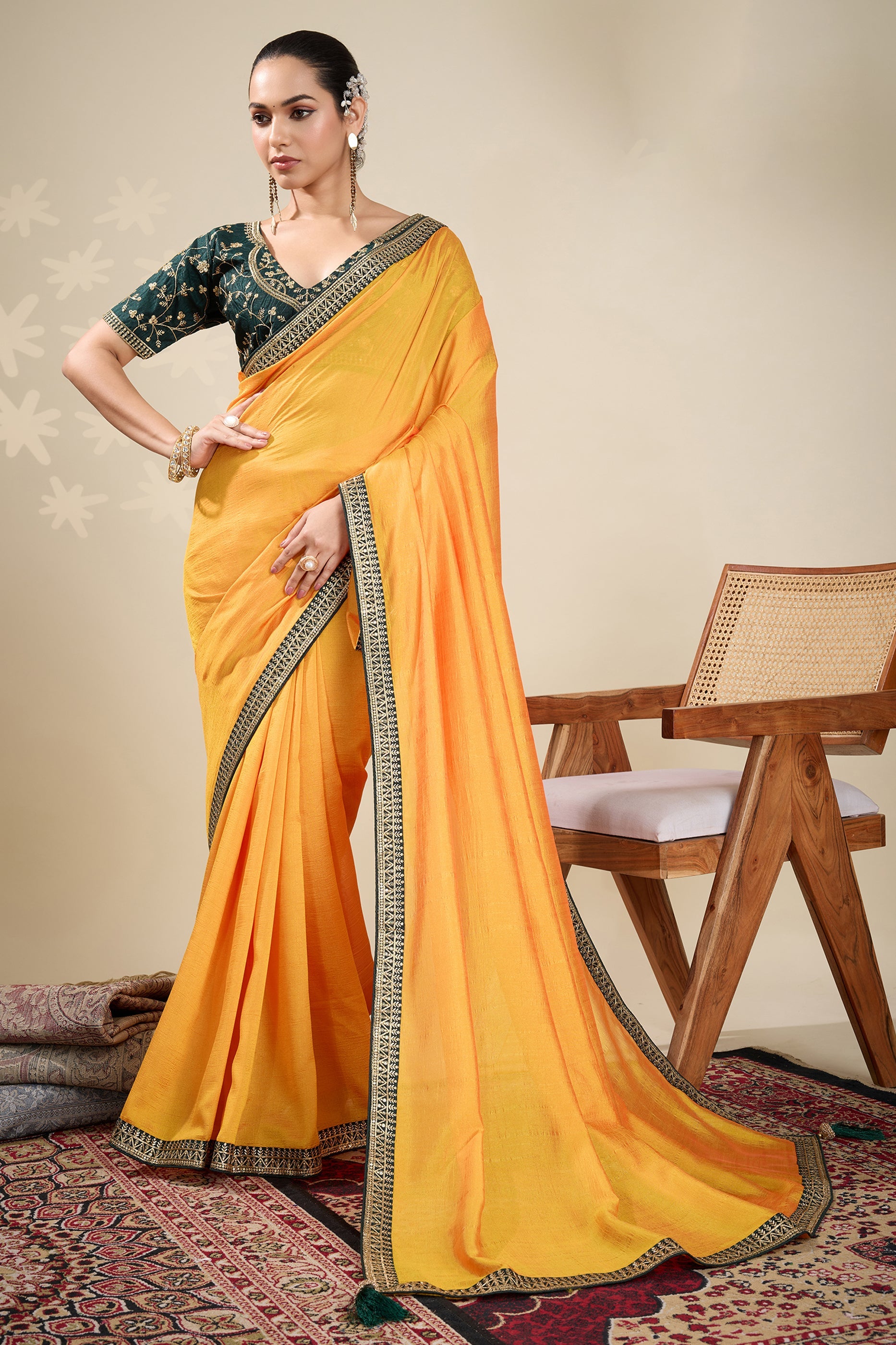 Yellow Embroidered Silk Saree-SAR10637_1_SareeButa.com