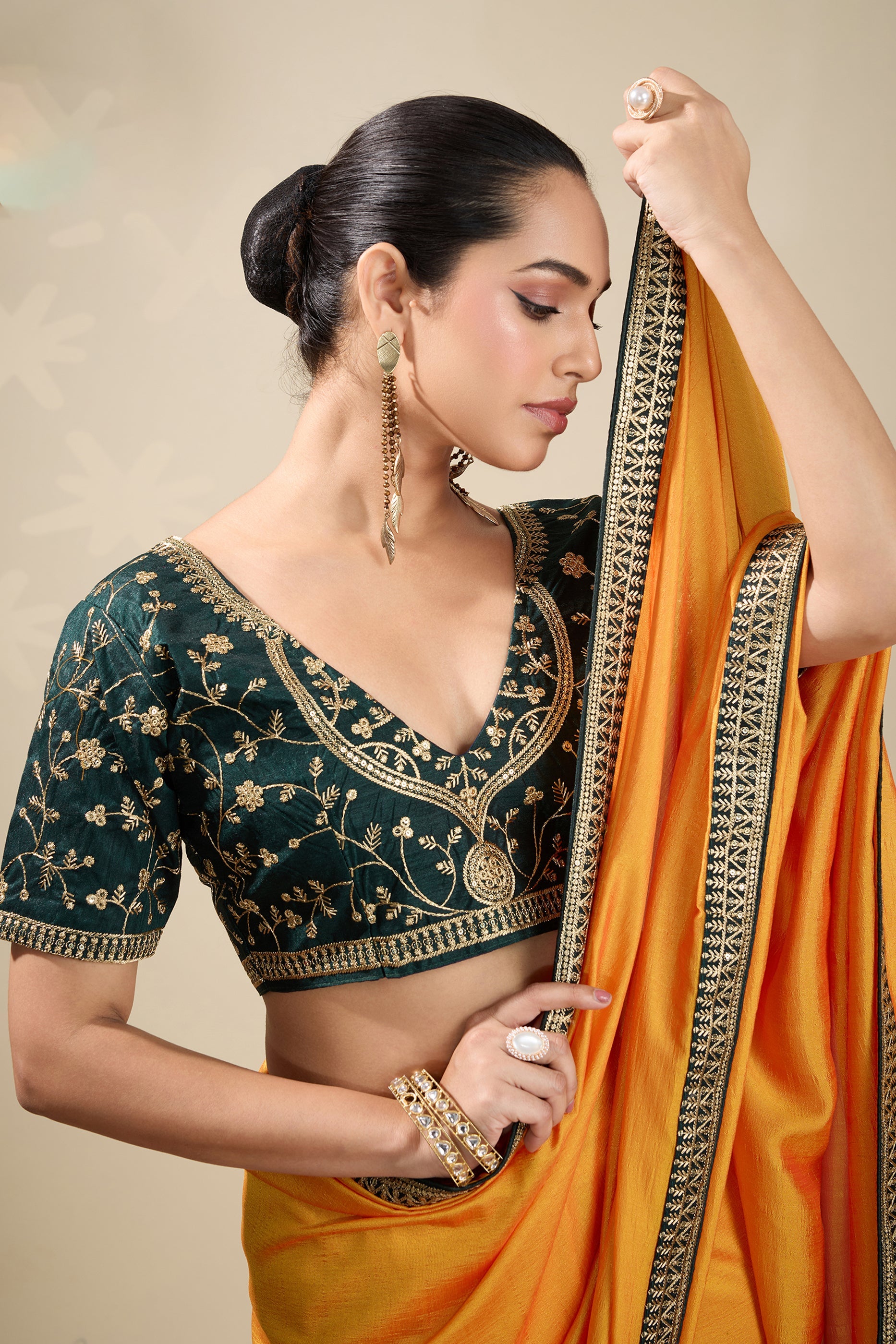 Yellow Embroidered Silk Saree-SAR10637_2_SareeButa.com