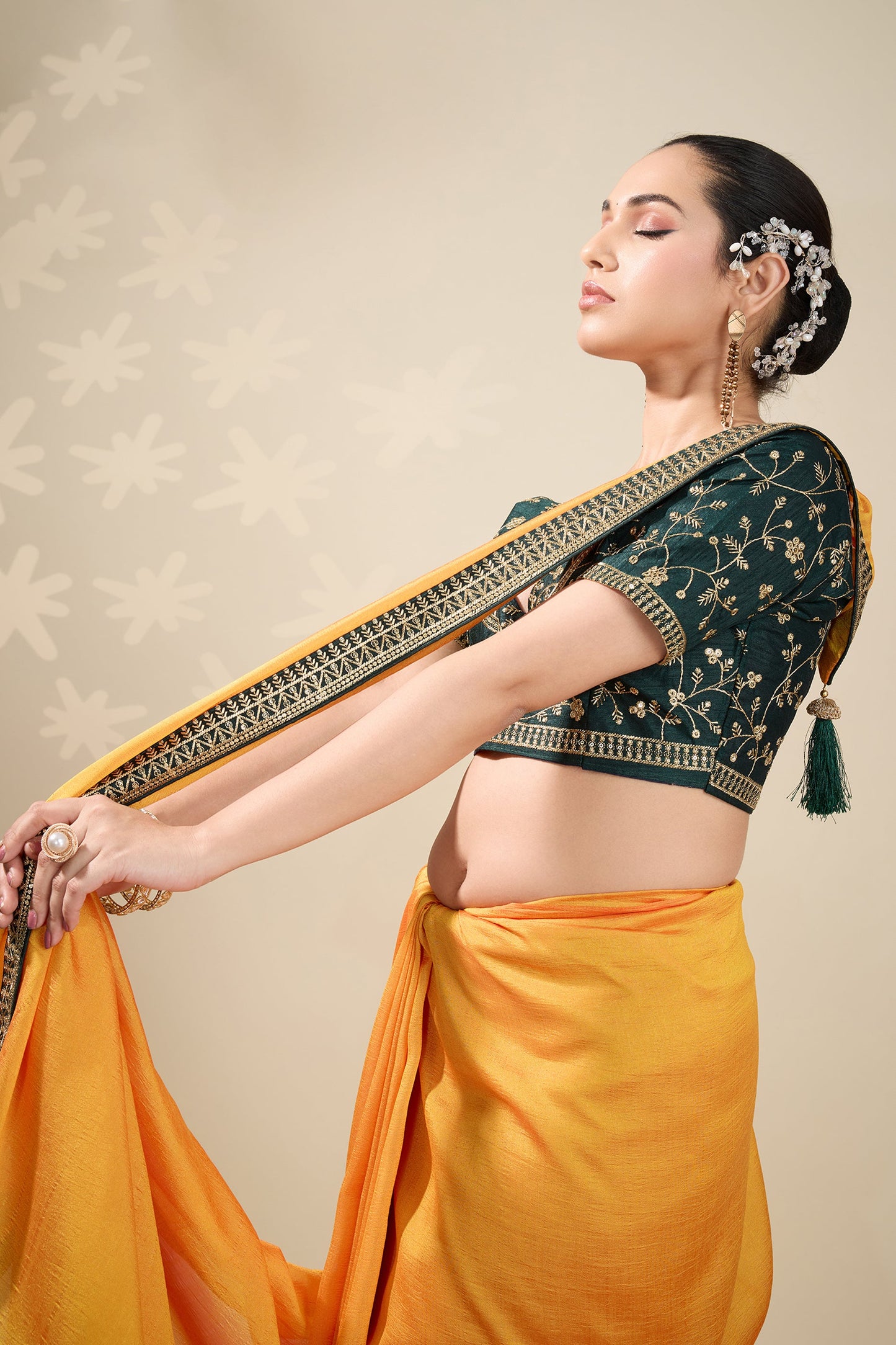 Yellow Embroidered Silk Saree-SAR10637_3_SareeButa.com