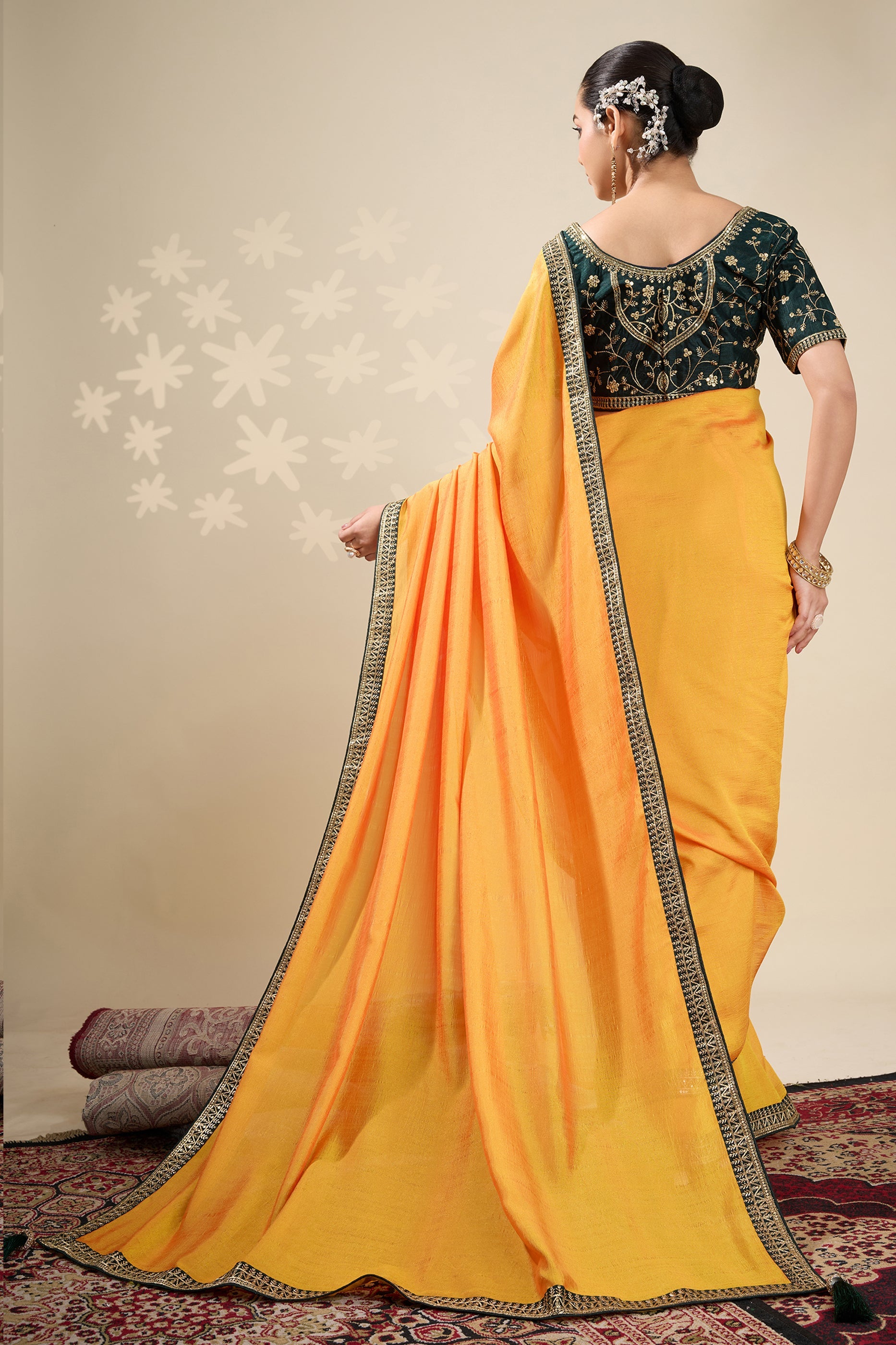 Yellow Embroidered Silk Saree-SAR10637_5_SareeButa.com