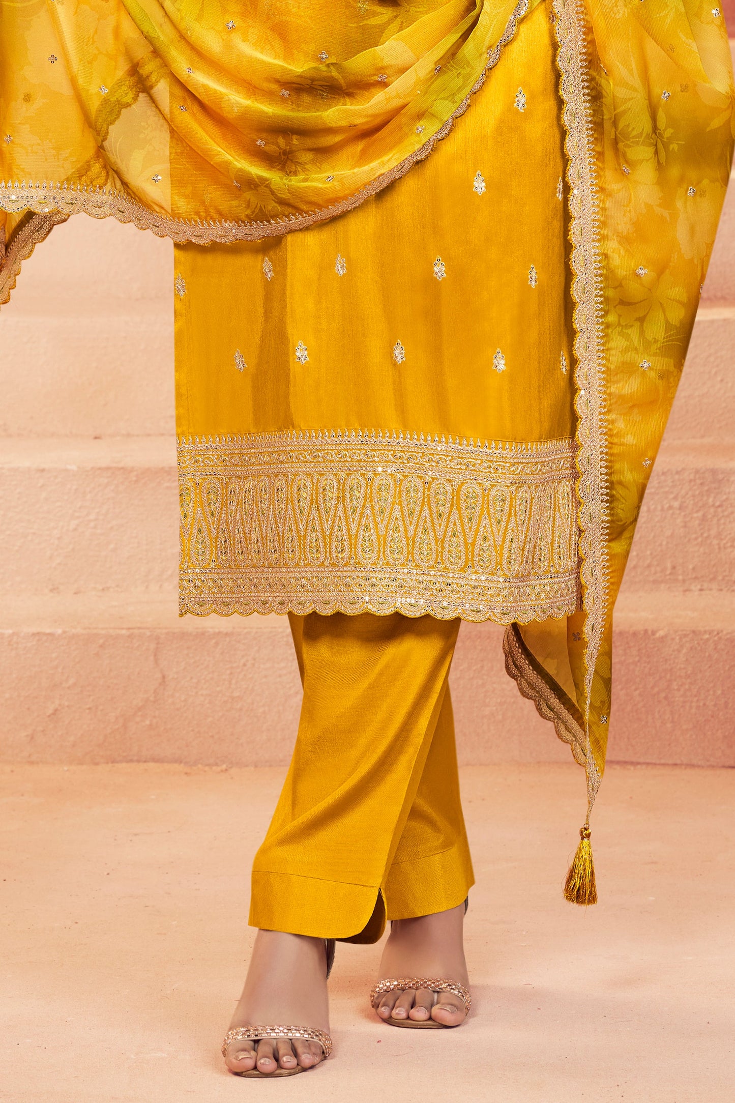 Yellow Embroidered Silk Suit-SAR11734_5_SareeButa.com