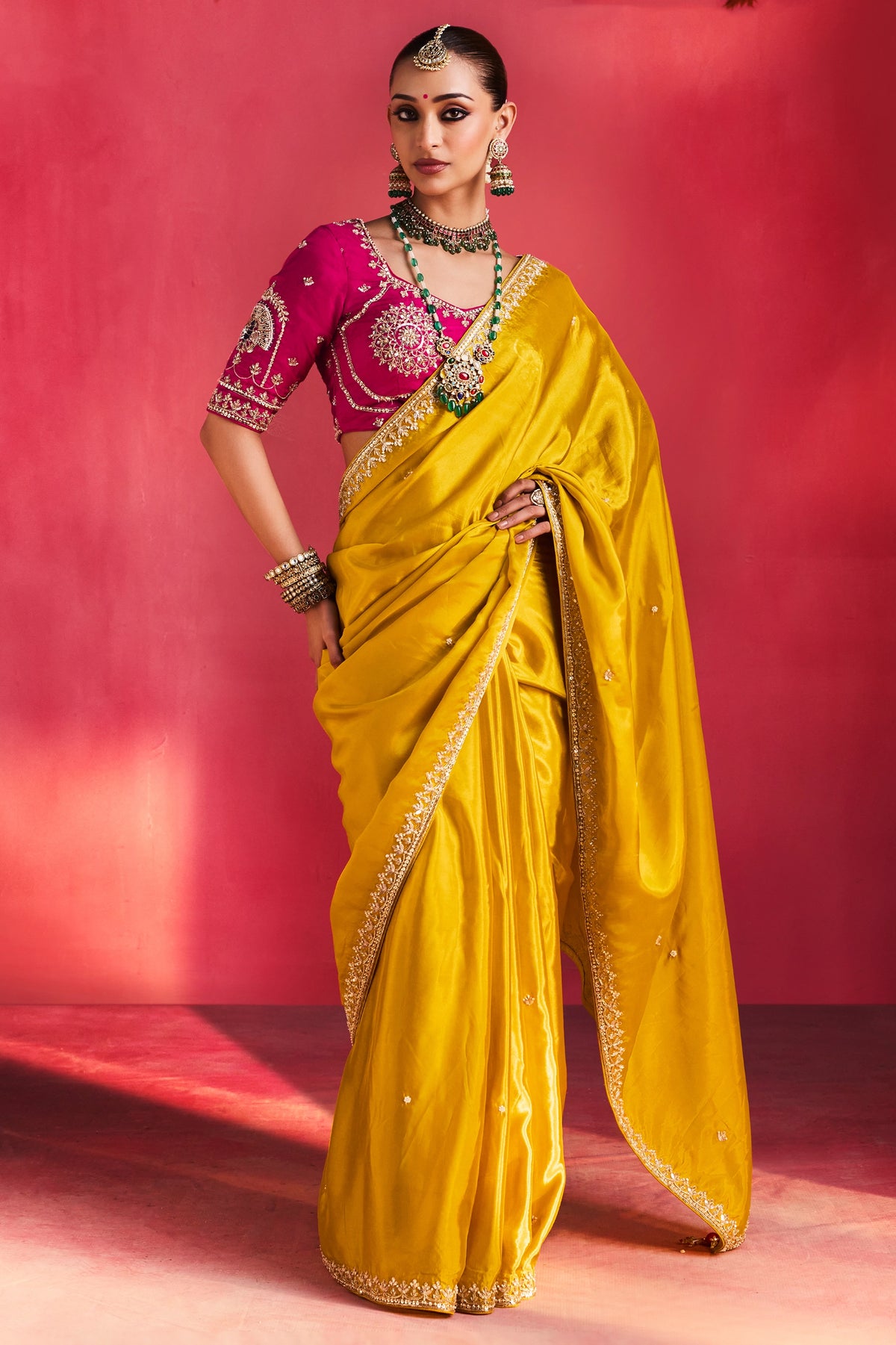 Yellow Embroidered Soft Silk Saree-SAR13308_1_SareeButa.com