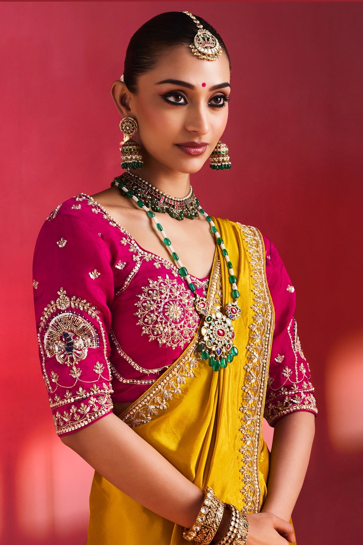 Yellow Embroidered Soft Silk Saree-SAR13308_2_SareeButa.com