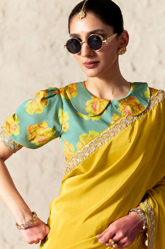 Yellow Embroidered Tissue Organza Saree-SAR12785_2_SareeButa.com