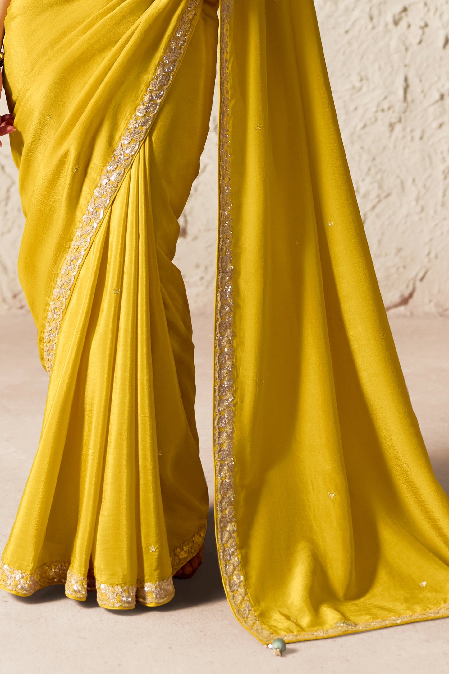 Yellow Embroidered Tissue Organza Saree-SAR12785_4_SareeButa.com