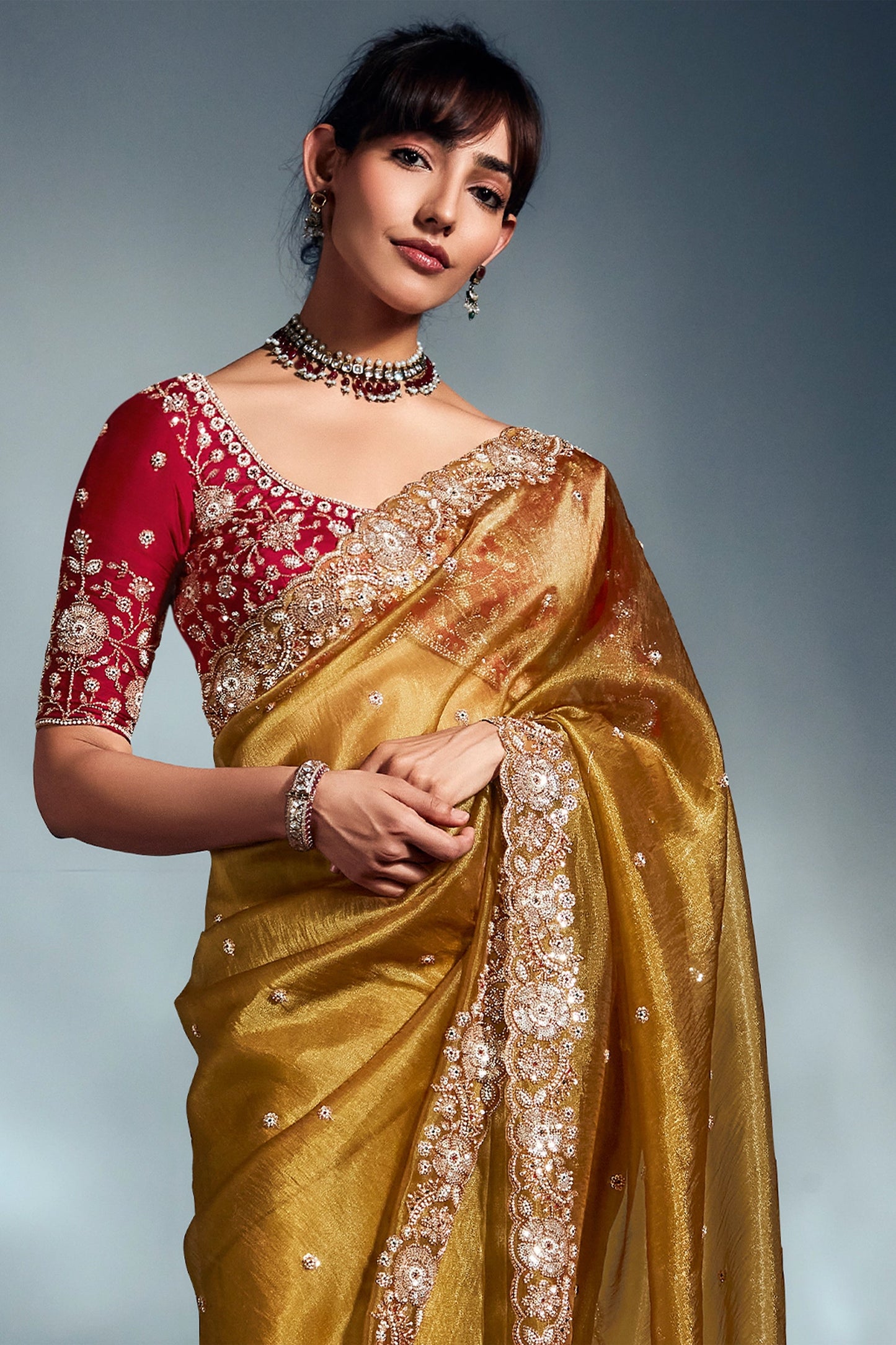 Yellow Embroidered Tissue Silk Saree-SAR10215_5_SareeButa.com