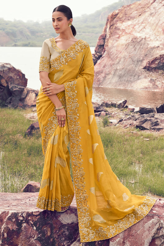 Yellow Embroidered Woven Tissue Silk Saree-SAR11007_1_SareeButa.com