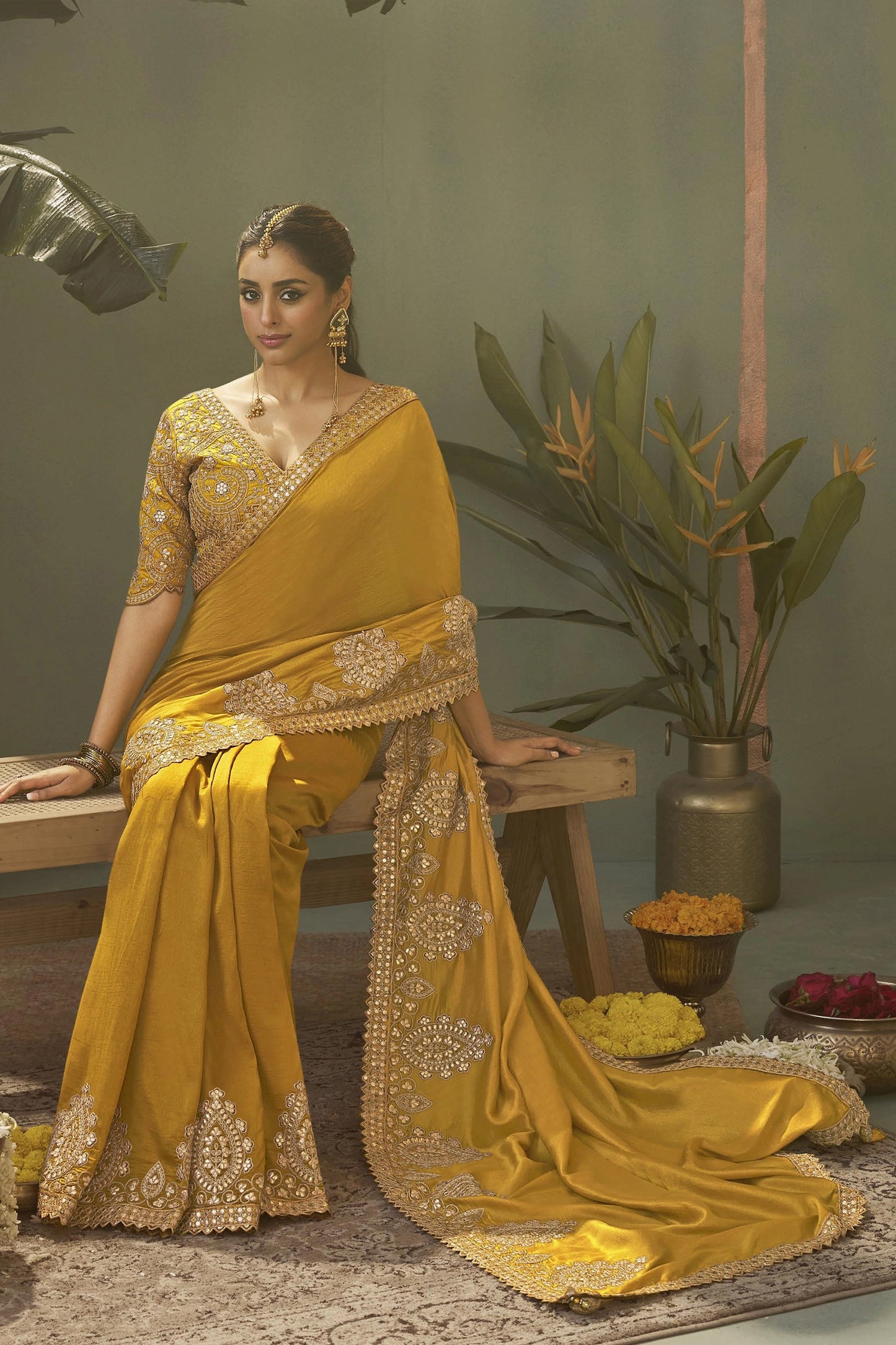Yellow Gota Work Silk Saree-SAR11611_4_SareeButa.com
