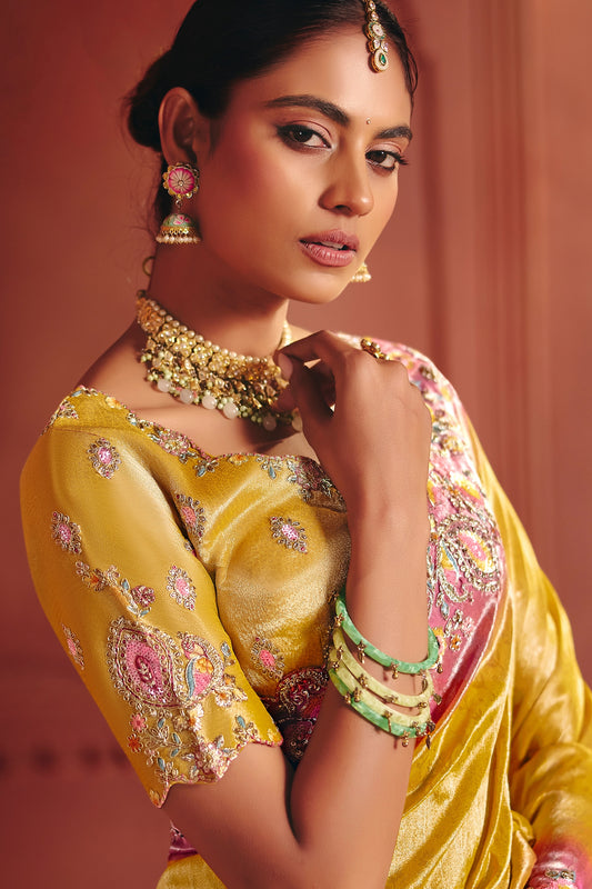 Yellow Heavy Work Embroidered Silk Saree-SAR12077_2_SareeButa.com