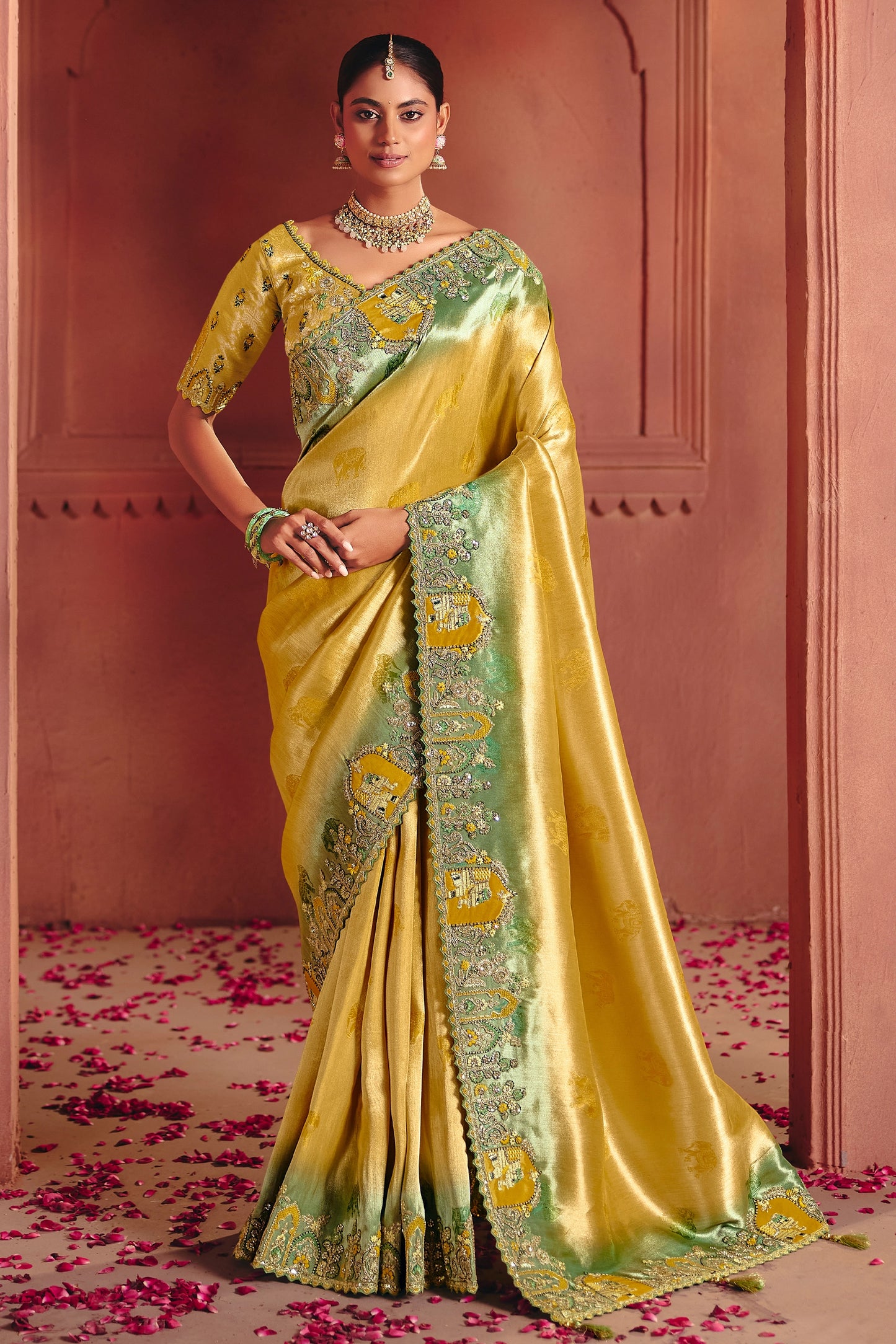 Yellow Heavy Work Embroidered Silk Saree-SAR12081_1_SareeButa.com