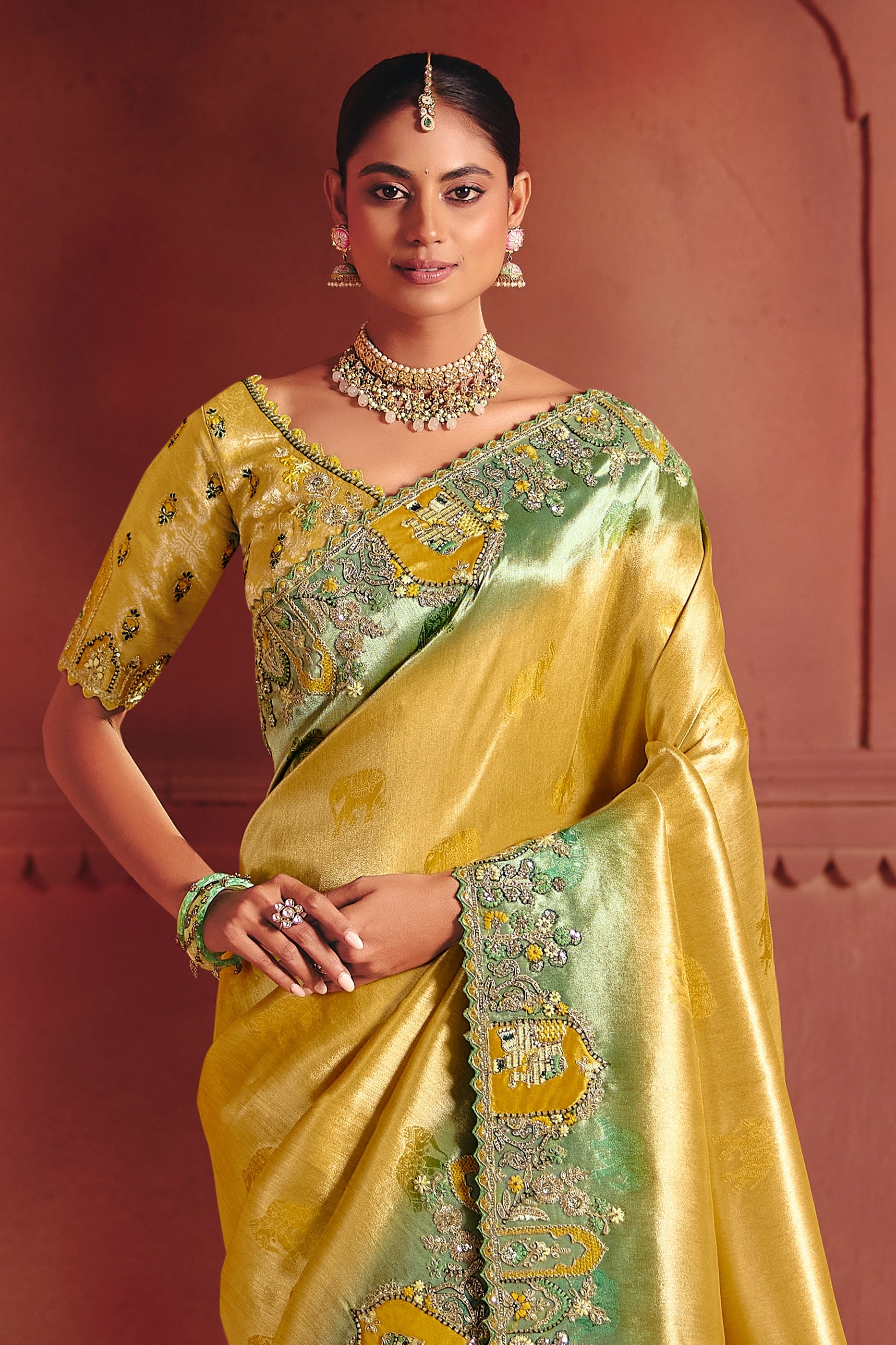 Yellow Heavy Work Embroidered Silk Saree-SAR12081_3_SareeButa.com