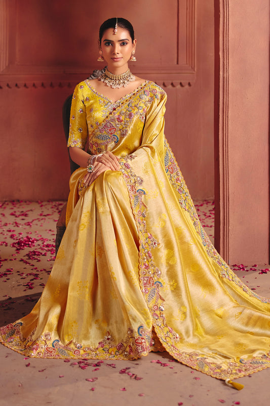 Yellow Heavy Work Embroidered Silk Saree-SAR12084_2_SareeButa.com