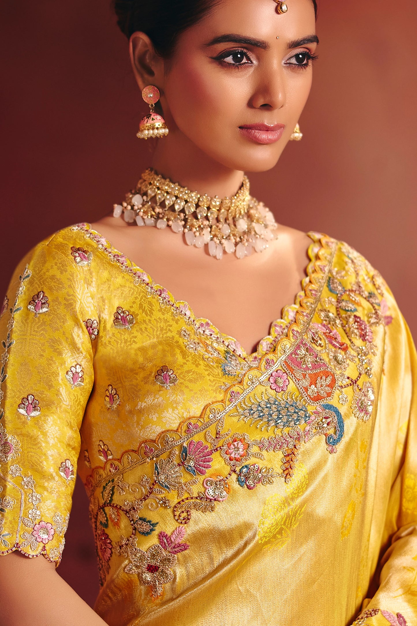 Yellow Heavy Work Embroidered Silk Saree-SAR12084_3_SareeButa.com