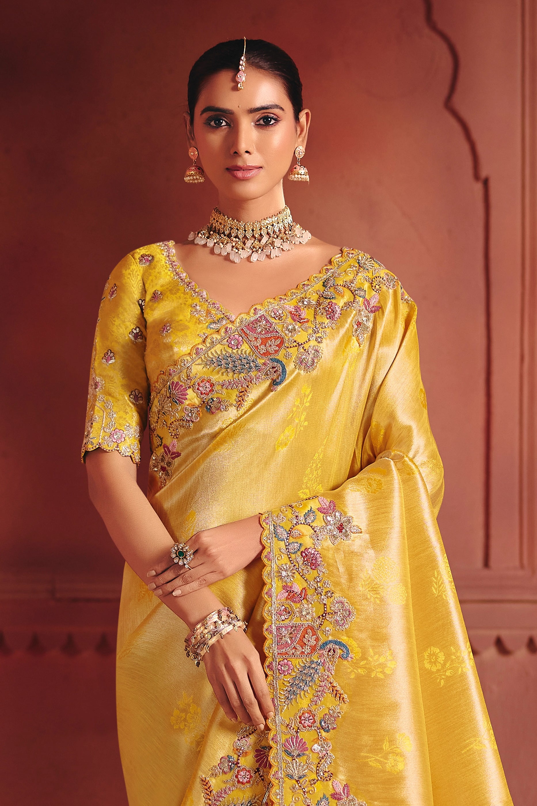 Yellow Heavy Work Embroidered Silk Saree-SAR12084_4_SareeButa.com
