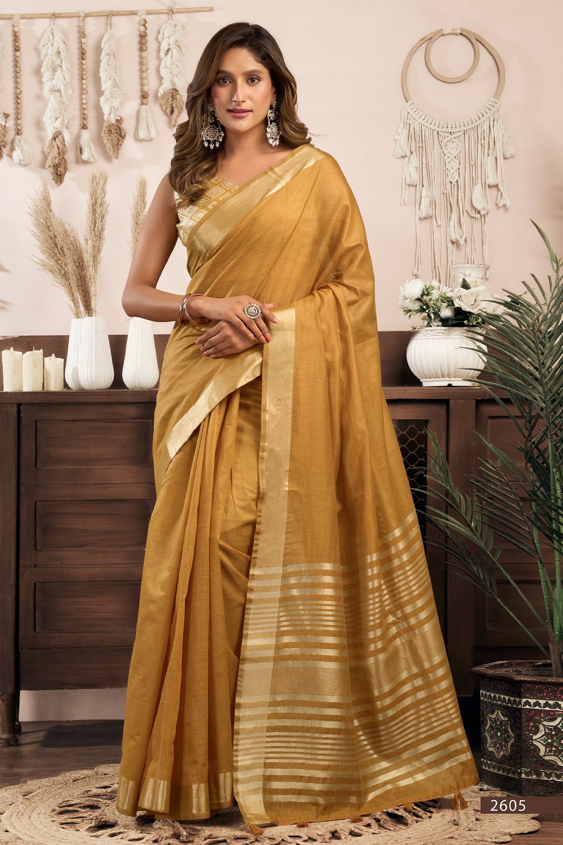 Yellow Khadi Cotton Saree-SAR12652_1_SareeButa.com