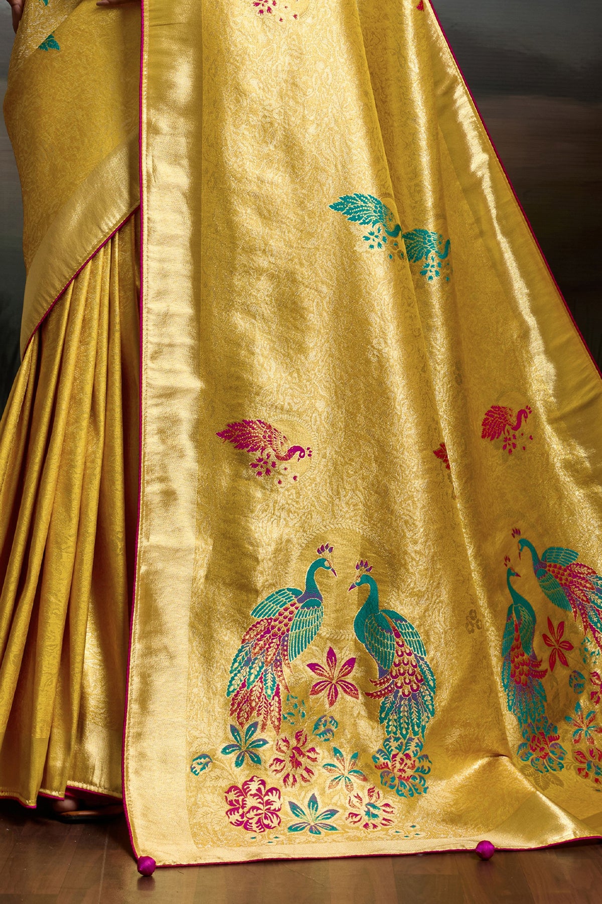 Yellow Metallic Woven Banarasi Saree-SAR12931_6_SareeButa.com
