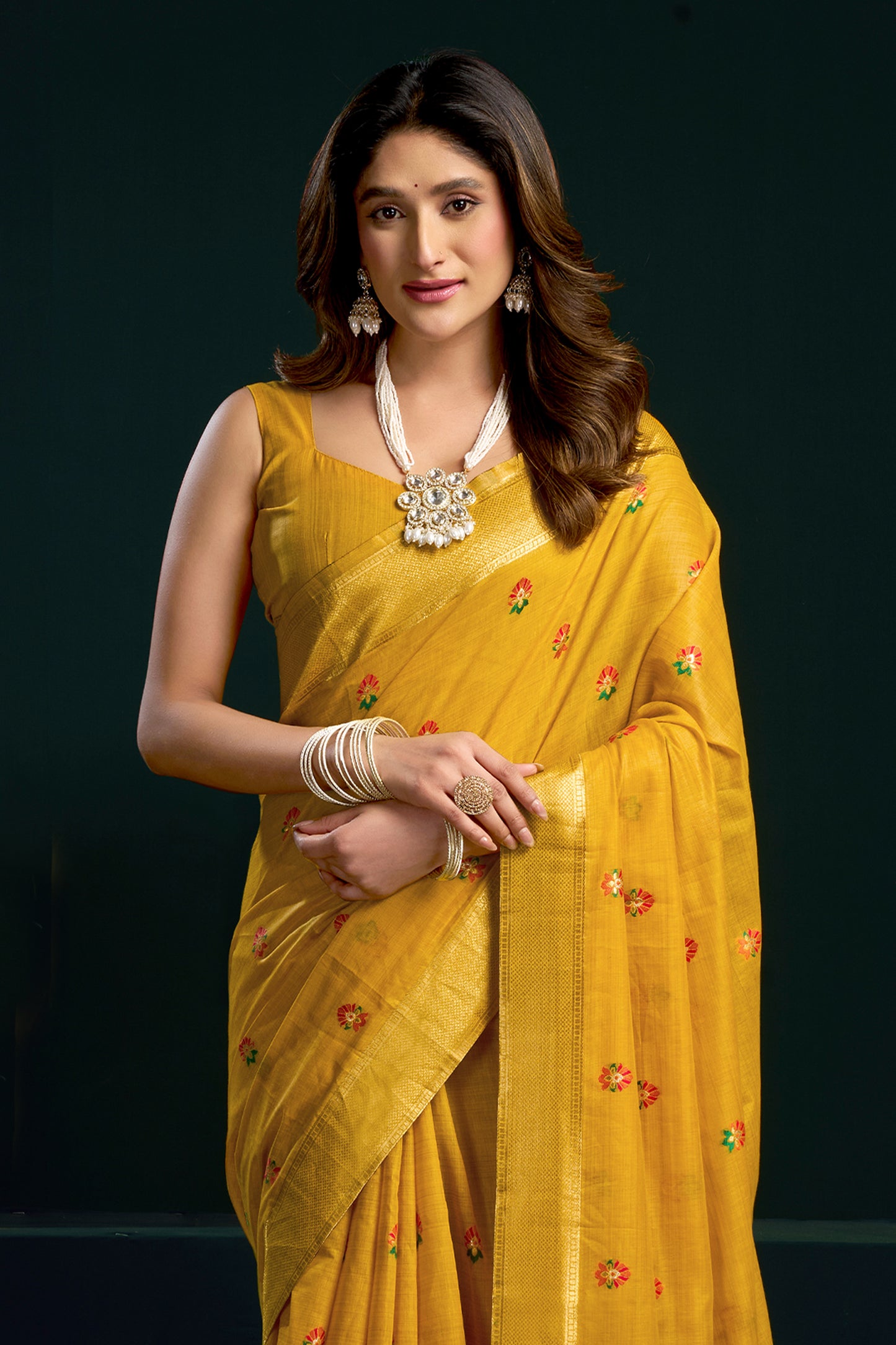 Yellow Munga Cotton Saree-SAR12710_3_SareeButa.com