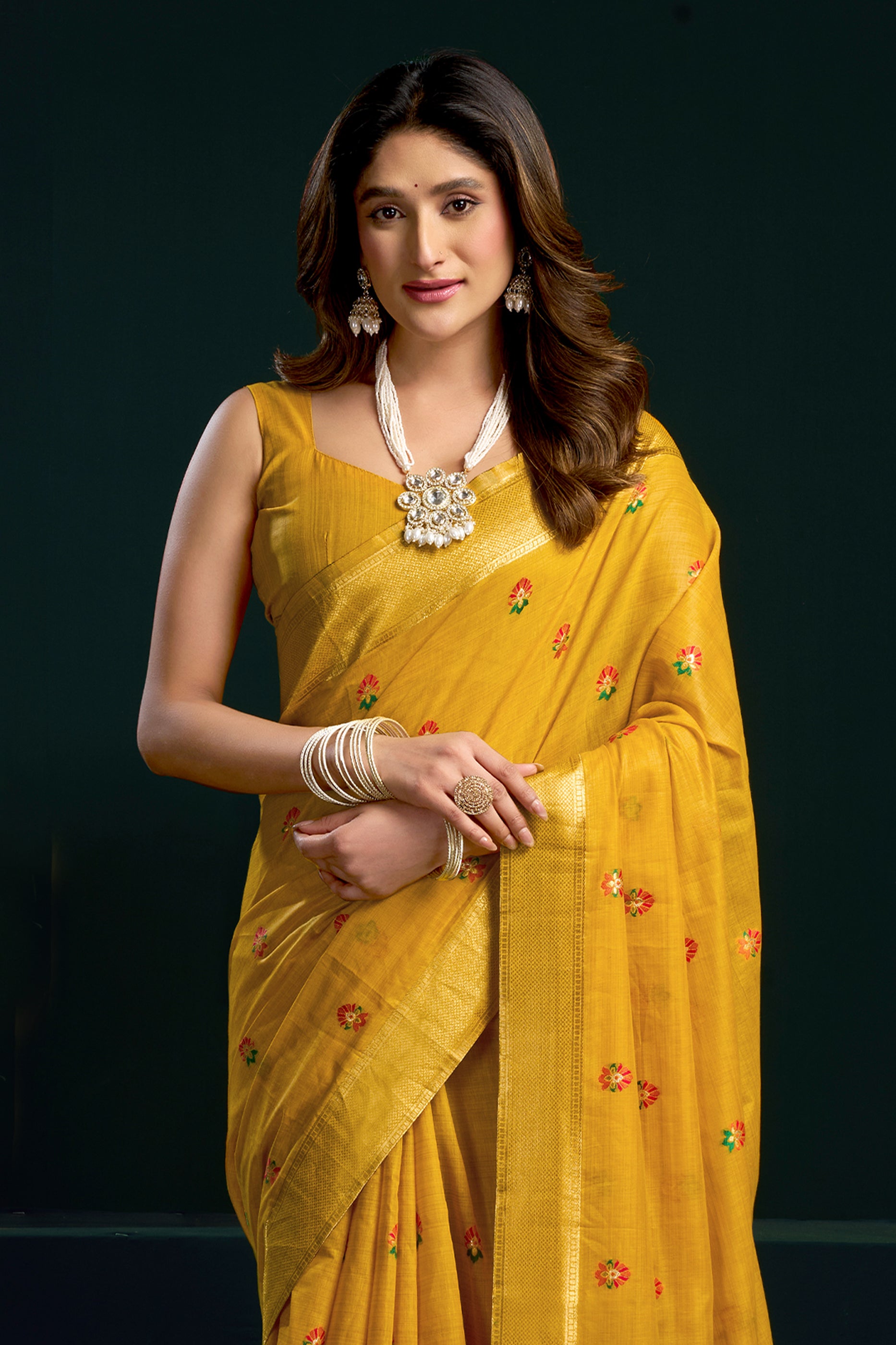 Yellow Munga Cotton Saree-SAR12710_3_SareeButa.com